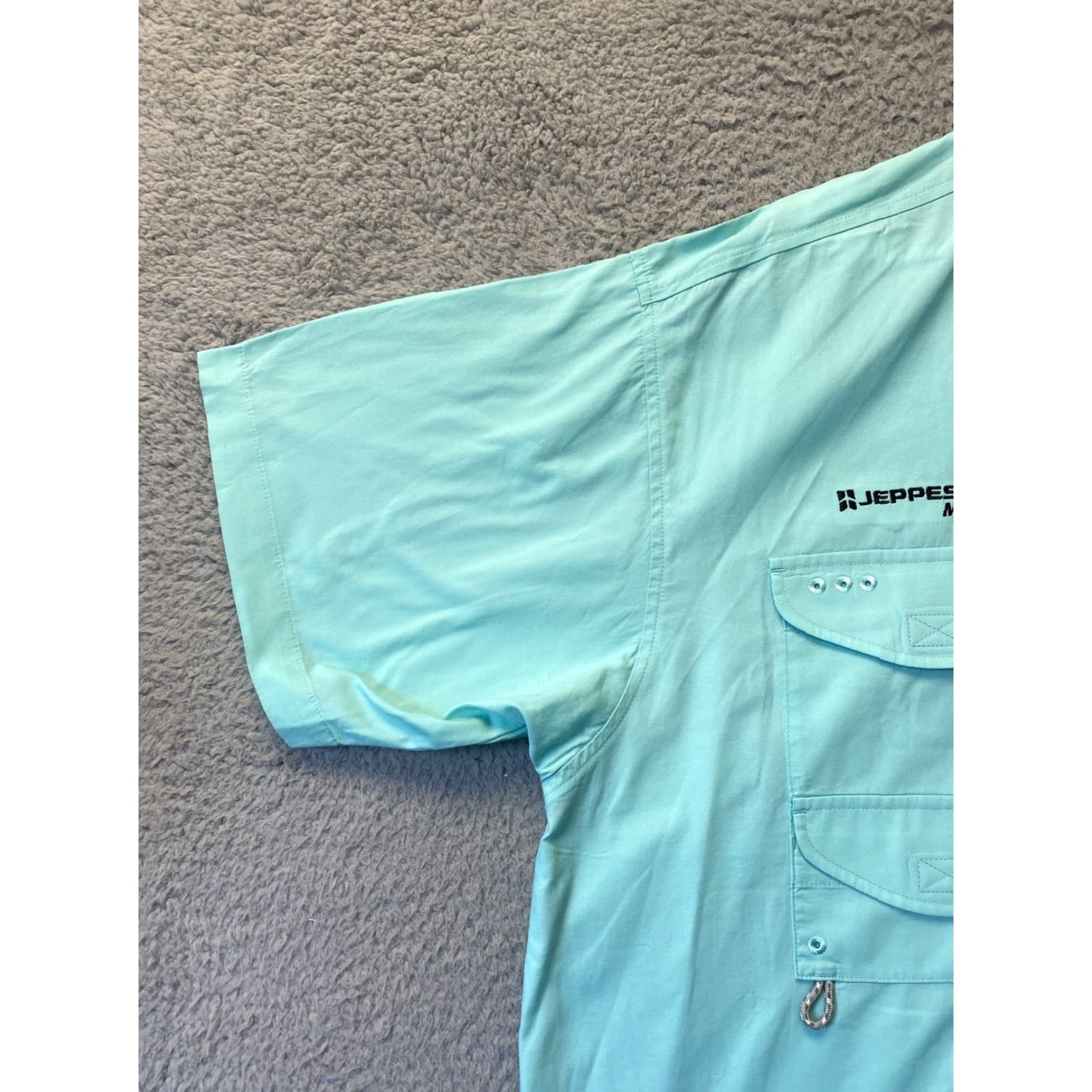 Altea Columbia Shirt Men's PFG Button-Down XL Teal Performance Fishing Gear /59-43 Short Sleeve Col l ar Button-Up Logo All Seasons Breathable Mens Size US XL / EU 56 / 4 - 4 Thumbnail