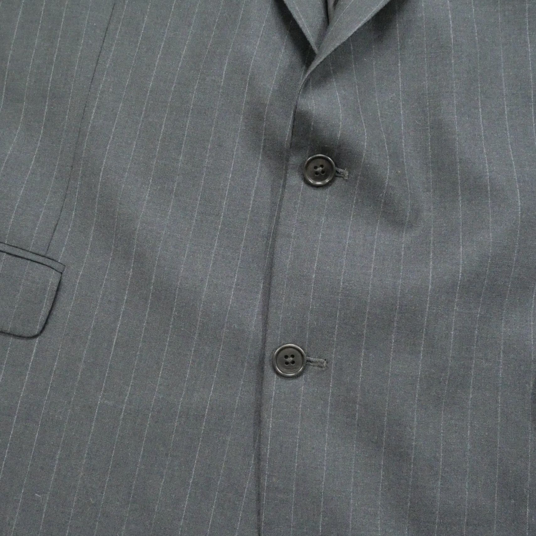Brooks Brothers Brooks Brothers Blazer Jacket Mens 48L Grey Striped Single-Breasted 2 Button Big & Tall Size 48R - 3 Thumbnail