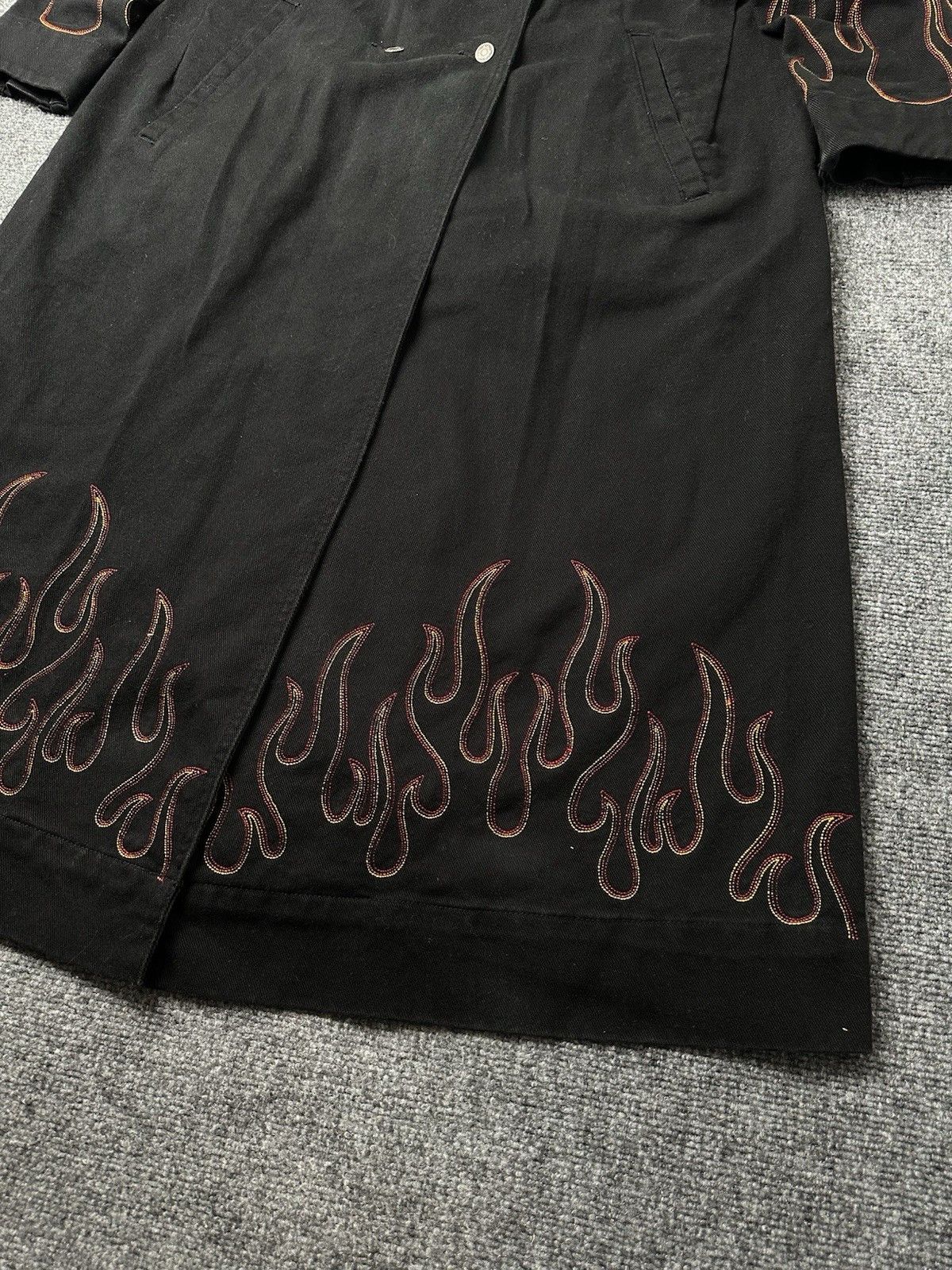 Harley Davidson Mens Coat Harley Davidson Flame Embroidered Long, Size XL Size US XL / EU 56 / 4 - 5 Thumbnail