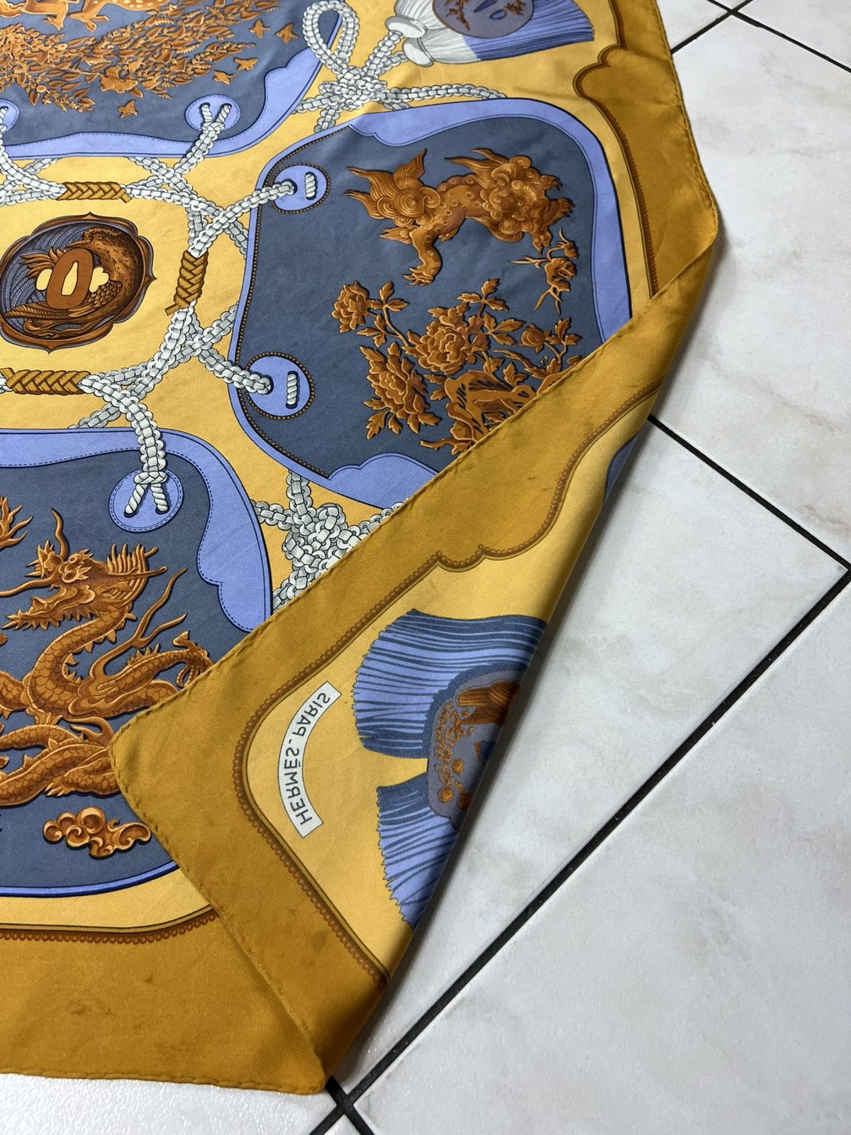 Hermes Vintage Hermes Paris Tsubas silk handkerchief scarf chain Size ONE SIZE - 22 Thumbnail