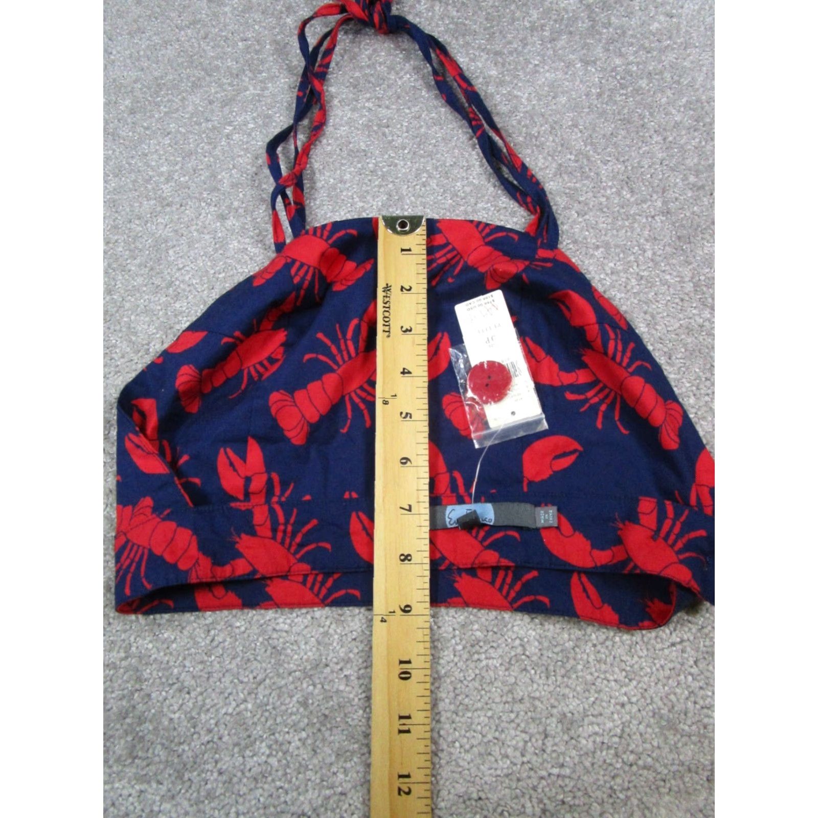 Vintage Eva Franco Crop Top Womens 0 Petite Blue Red Lobster New Size XS / US 0-2 / IT 36-38 - 7 Thumbnail