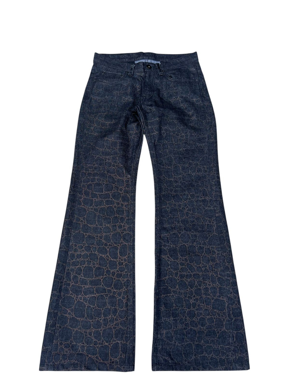 Vintage Super Flare D.K.F. Made in Japan Printed Denim Jeans Size US 30 / EU 46 - 1 Thumbnail