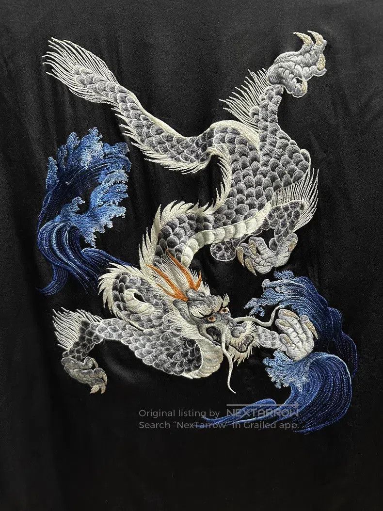 Yohji Yamamoto YOHJI YAMAMOTO Fuji Mountain Dragon Embroidered Silk Jacke Size US L / EU 52-54 / 3 - 5 Thumbnail