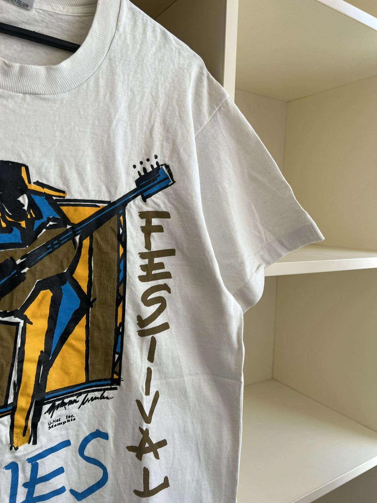 Vintage Vintage Beale St Blues Festival T-Shirt George Hunt Art Rare Size US L / EU 52-54 / 3 - 6 Thumbnail
