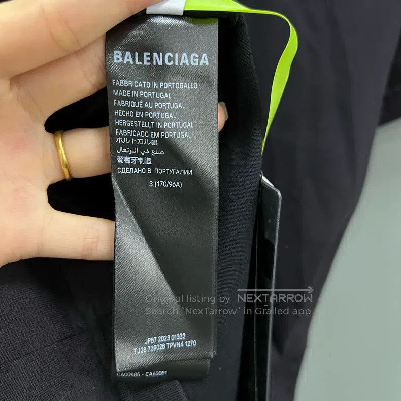 Balenciaga Balenciaga Black Logo Tag Short Sleeve Size US L / EU 52-54 / 3 - 5 Thumbnail
