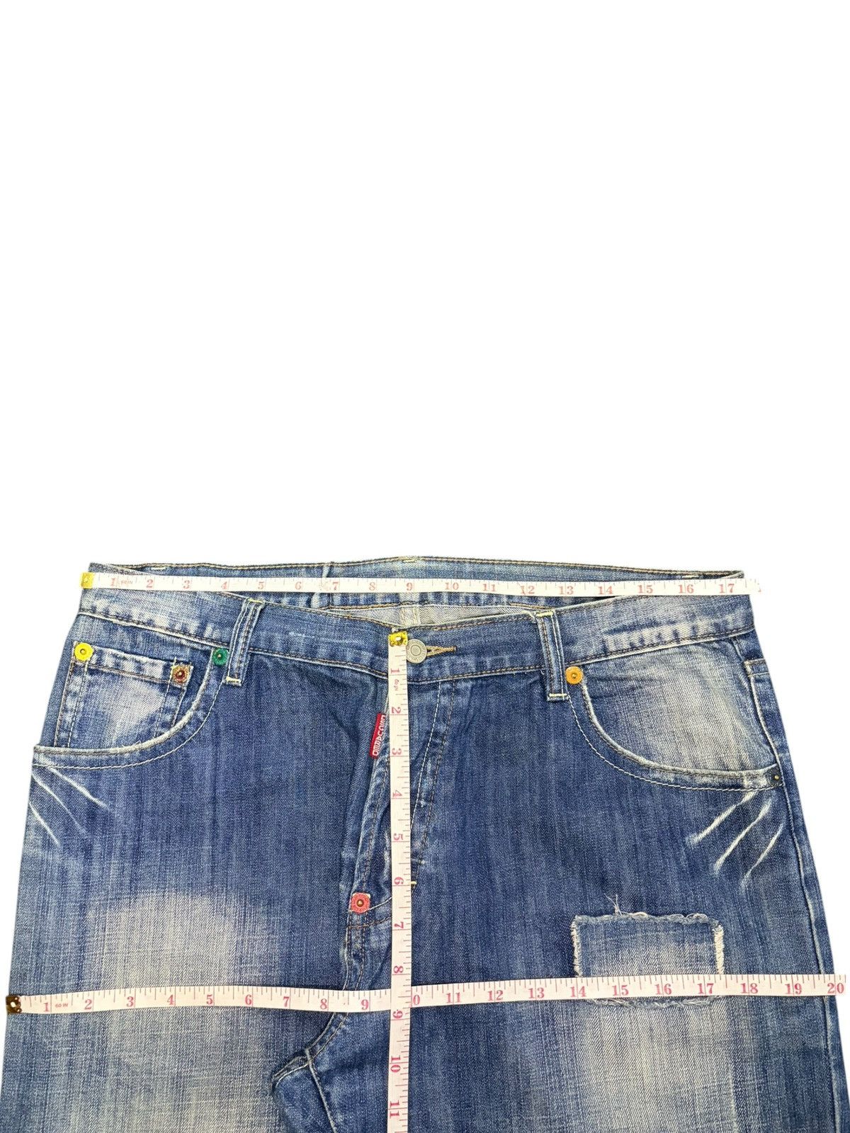 Dsquared2 Vintage Dsquared Patched Faded Wash Distress Baggy Jeans Size US 35 - 6 Thumbnail