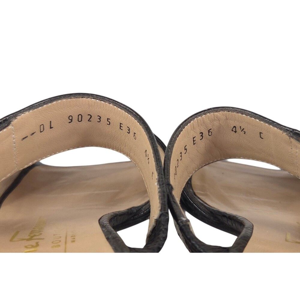 Salvatore Ferragamo Vintage Salvatore Ferragamo Croc Embossed Gancini Sandal 4.5 Size US 4.5 / IT 34.5 - 6 Thumbnail