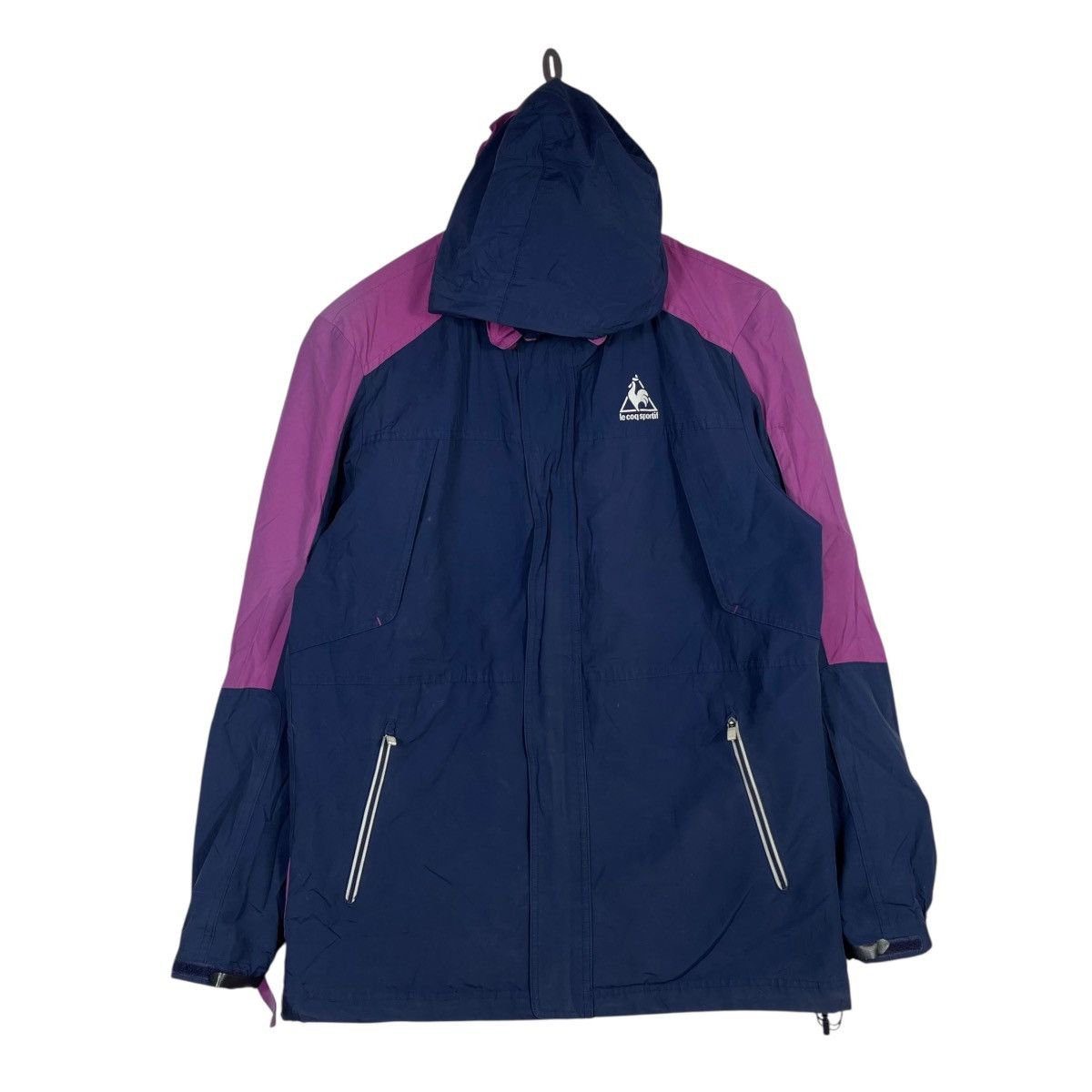 Le Coq Sportif Vintage Le Coq Sportif Modulate Hooded Outdoor Jacket Navy Size US L / EU 52-54 / 3 - 1 Thumbnail