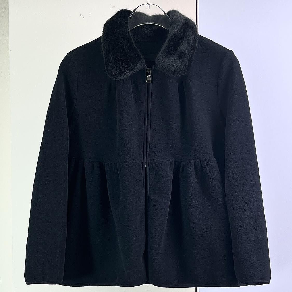 Prada Prada Faux Fur Collar Zip-Up Jacket Size S Size S / US 4 / IT 40 - 1 Thumbnail