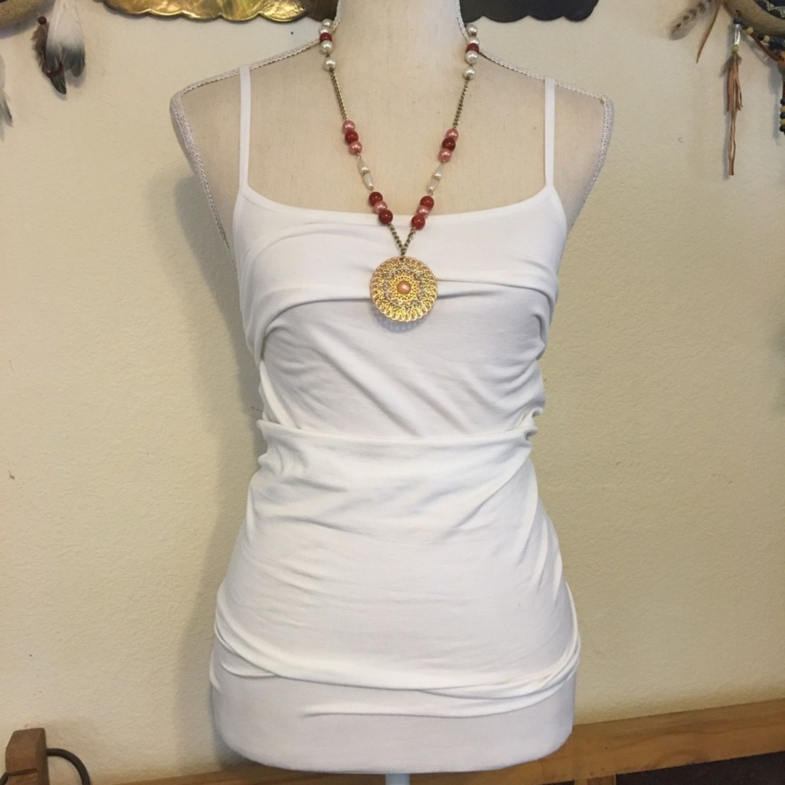Vintage Vintage 70s medallion beaded gold chain necklace Size ONE SIZE - 4 Thumbnail