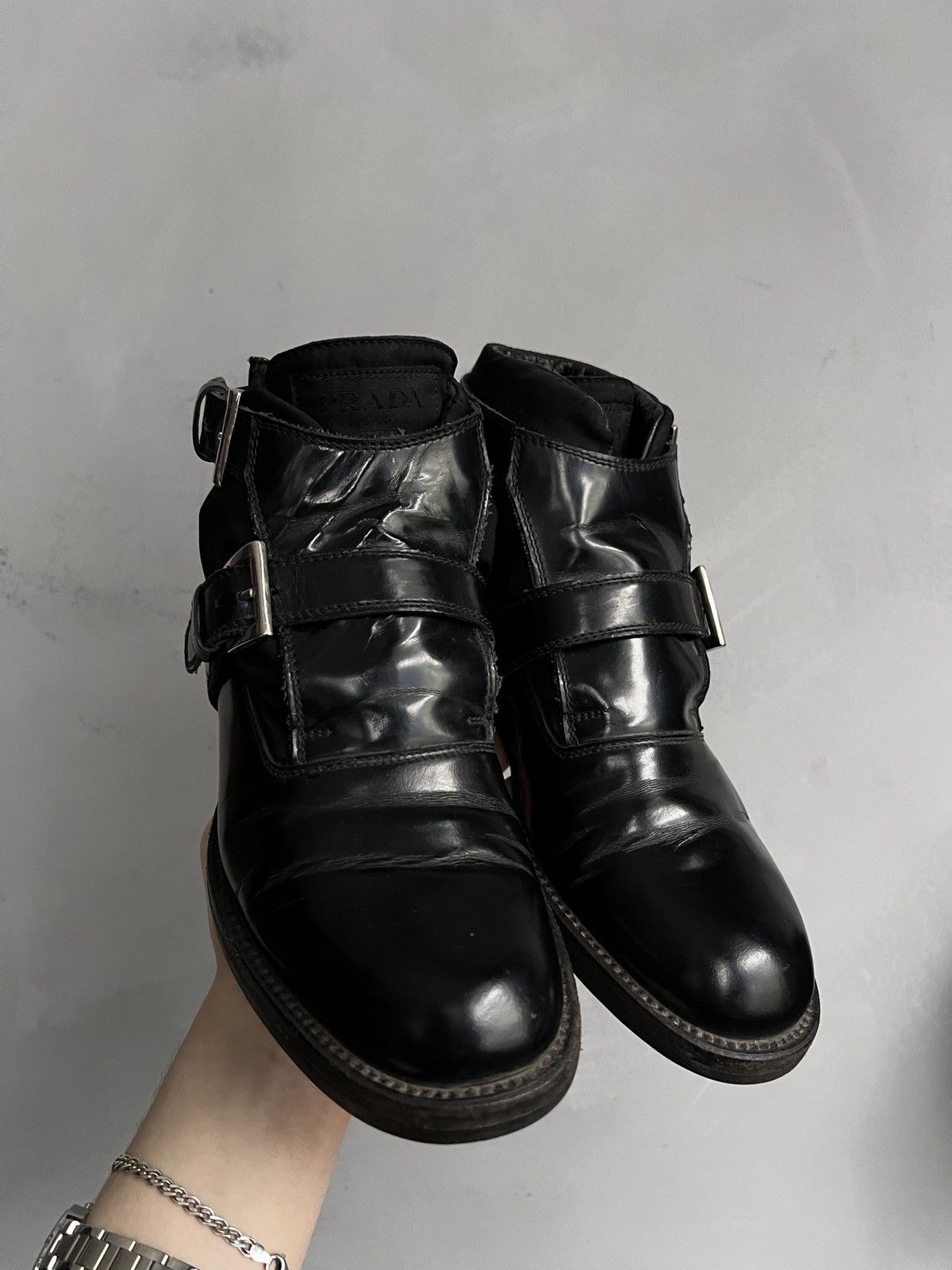 Prada Prada platform leather boots y2k Chelsea buckle Size US 6 / IT 36 - 2 Thumbnail