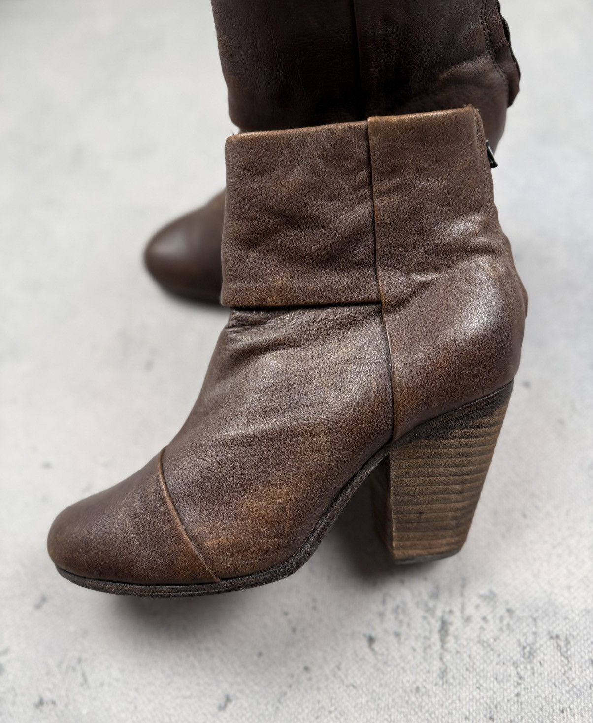 Rag & Bone Rag & Bone Leather Ankle Boots Stacked Heel Back Zip EU38 Size US 8 / IT 38 - 2 Thumbnail
