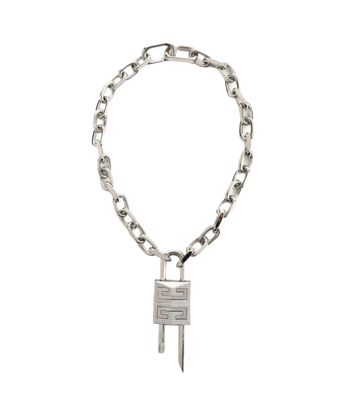 image of Givenchy 4G Padlock Necklaces in Silver, Men's