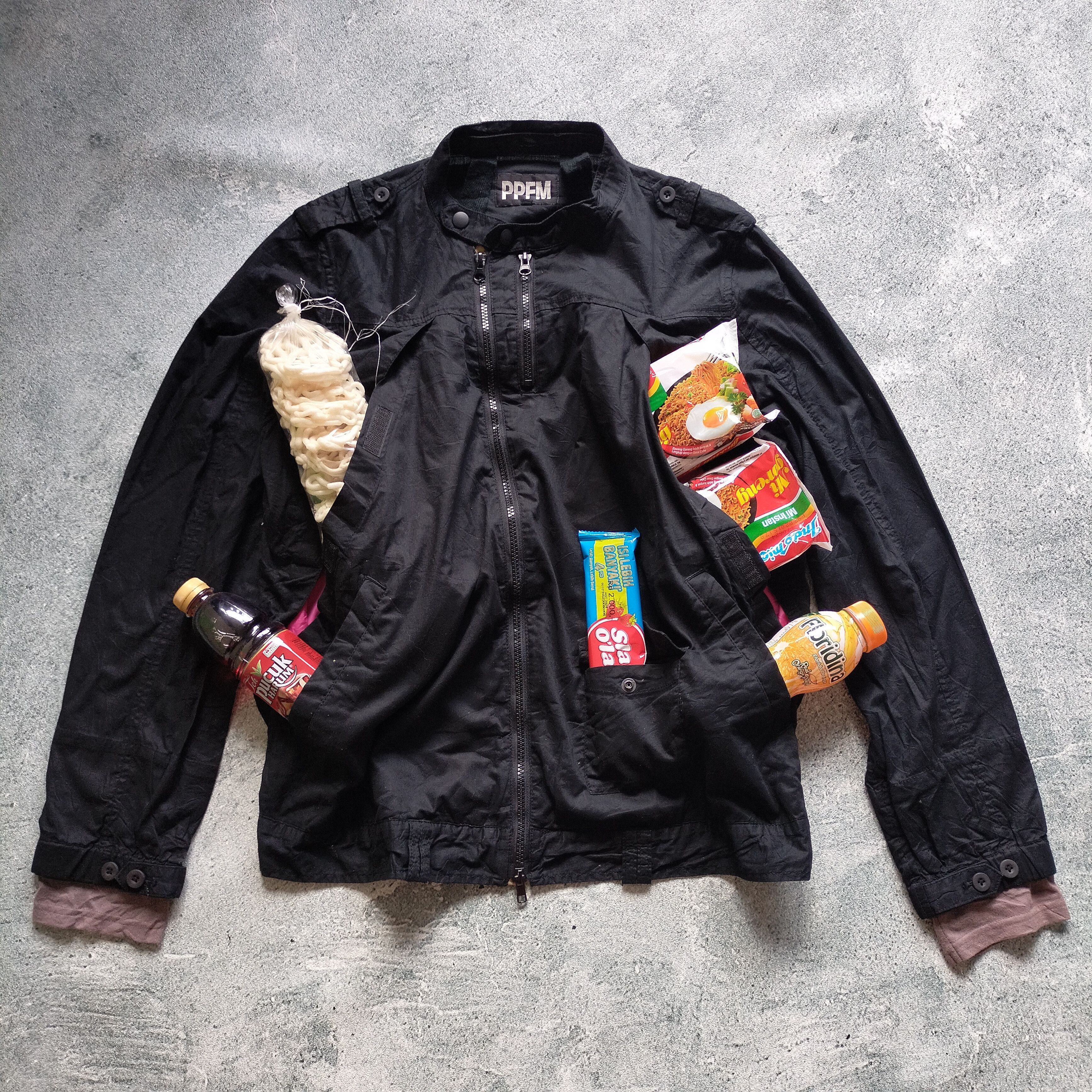 image of Ppfm Light Jacket Multipocket With Backpack Style in Black, Men's (Size Medium)
