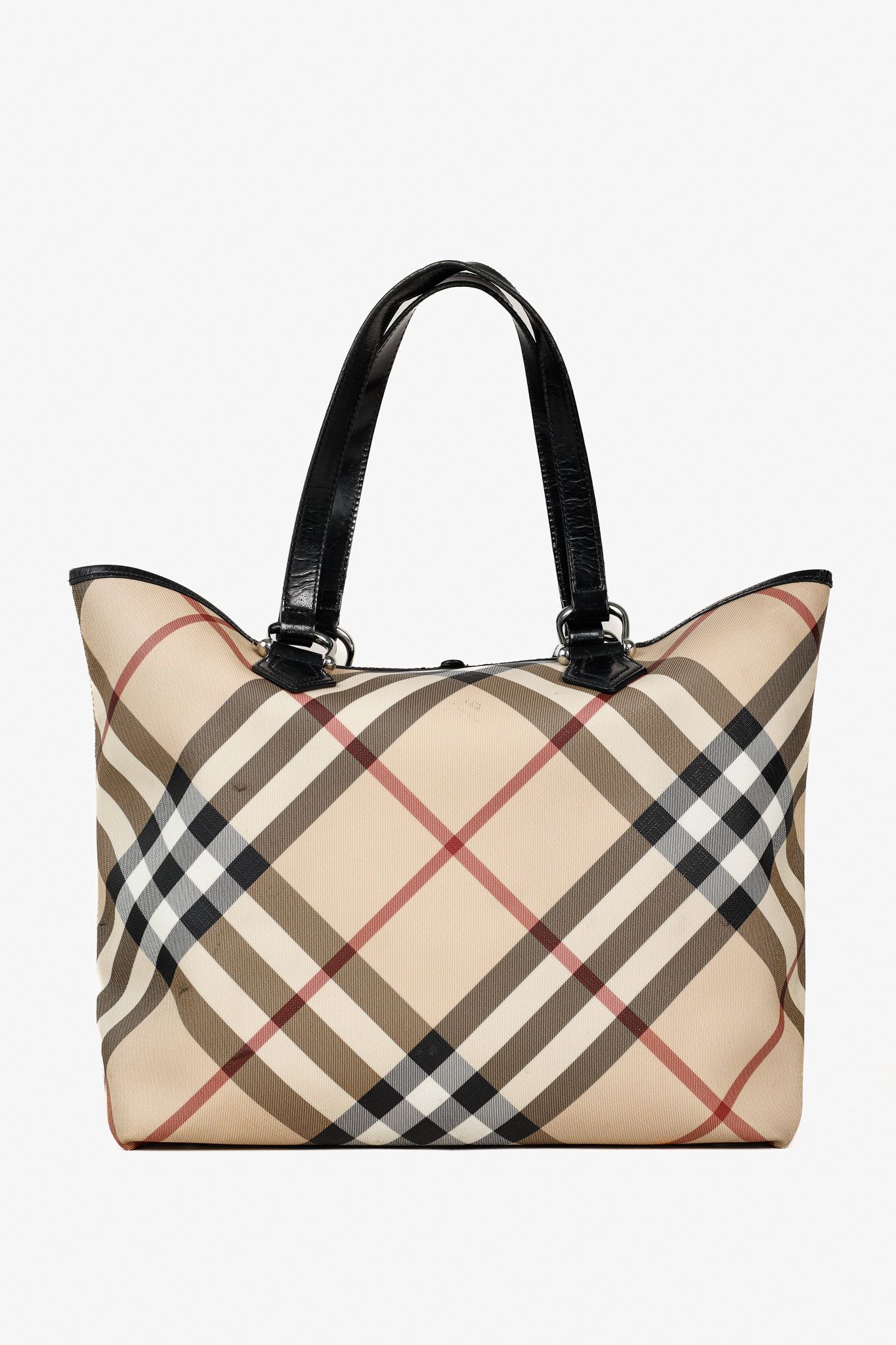 Burberry Burberry Nova Check Leather-Trimmed Large Shopper Tote Size ONE SIZE - 4 Thumbnail