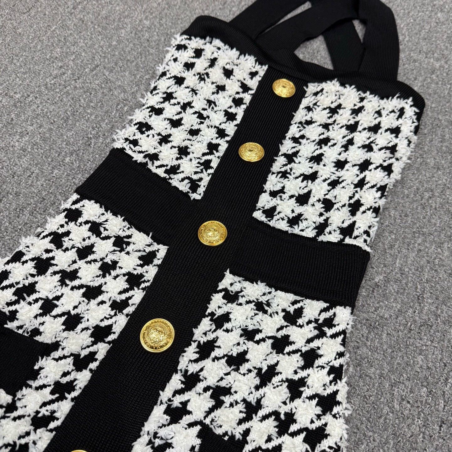 Balmain Balmain Coco-style houndstooth bodycon dress 34 MINT Size XS / US 0-2 / IT 36-38 - 3 Thumbnail