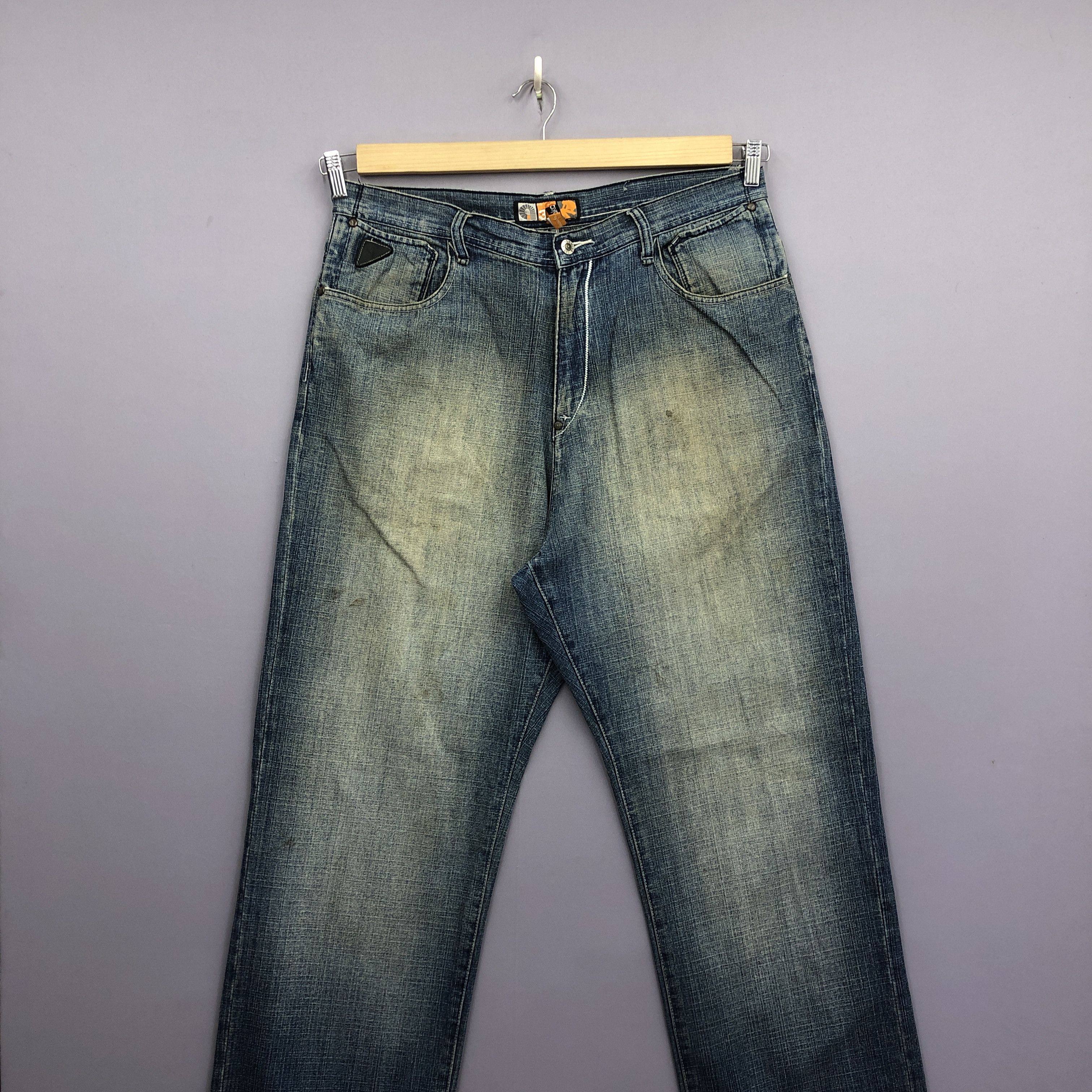 Akademiks Crazy Y2K/2000s Akademik Baggy Jeans Faded JNCO Skater Denim Size US 34 / EU 50 - 3 Thumbnail