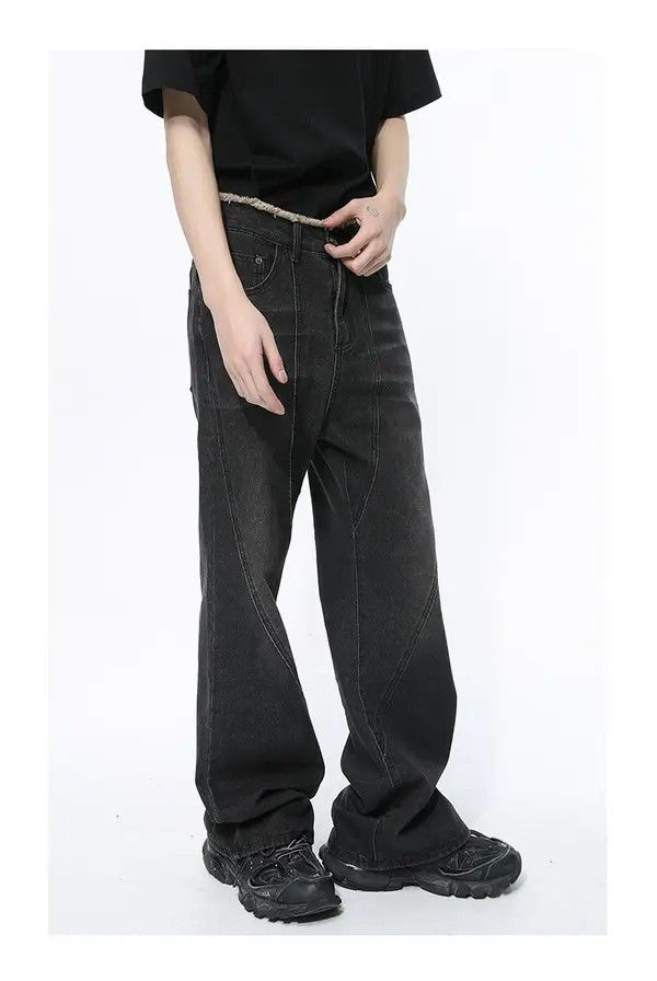 Japanese Brand Haseki x Kaoda Black Raw Waist Flared Jeans Size US 32 / EU 48 - 3 Thumbnail