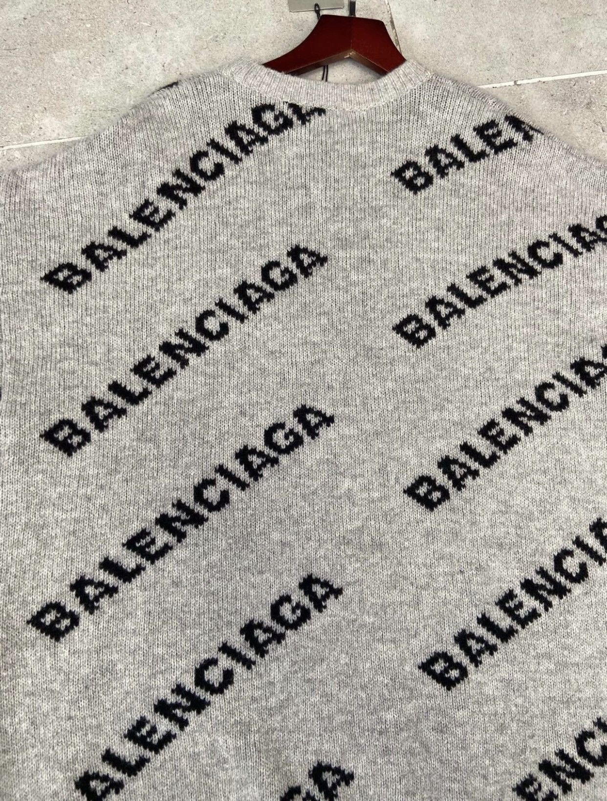 Balenciaga Balenciaga printed bullet twill letter grey knitted sweater Size US S / EU 44-46 / 1 - 6 Thumbnail