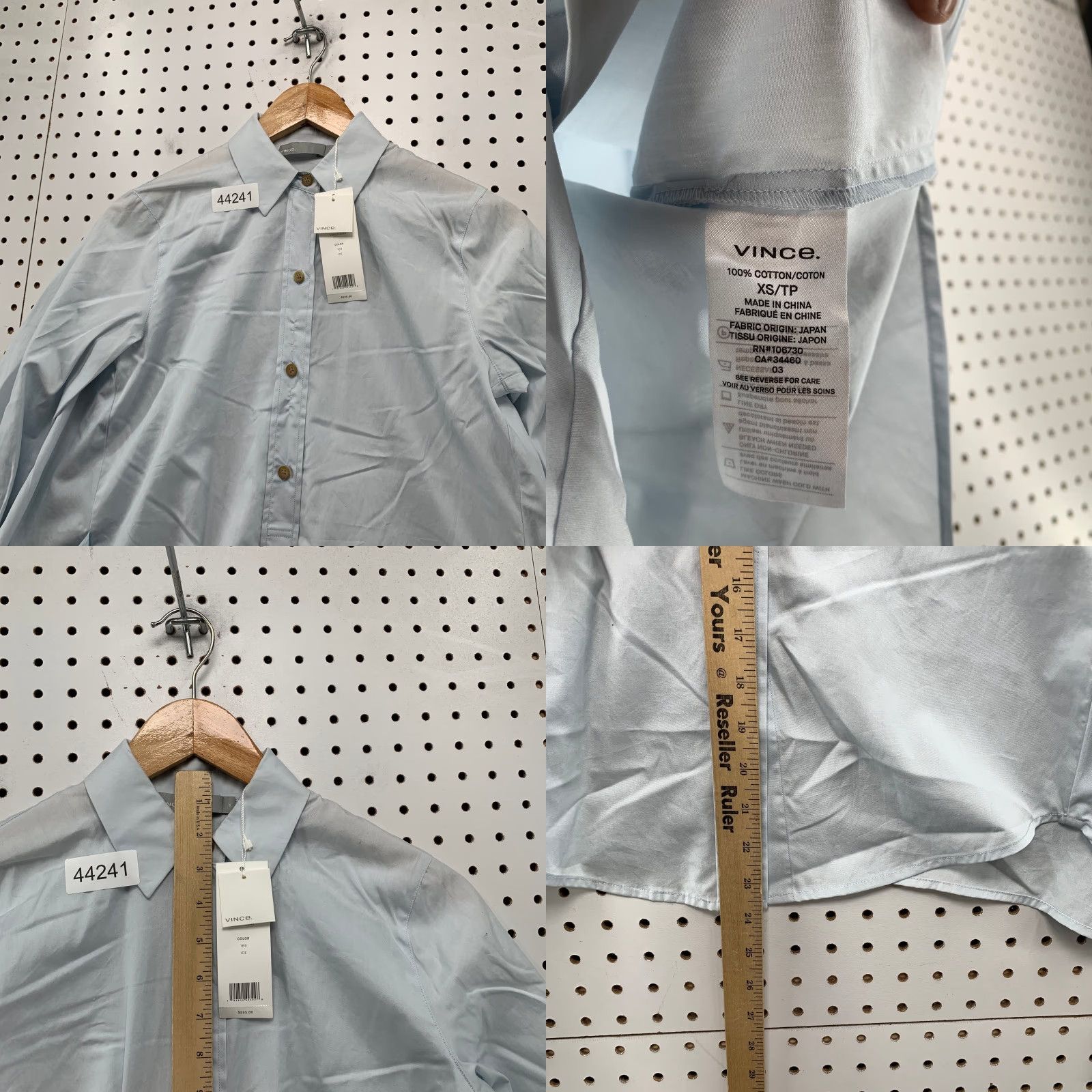 Vince Vince Button Down Shirt Womens XS Ice Blue Oversized Collared Shirt XS Womens Blue Vince Oversized Button-Up Regular Long Sleeve Casual Size XS / US 0-2 / IT 36-38 - 8 Thumbnail