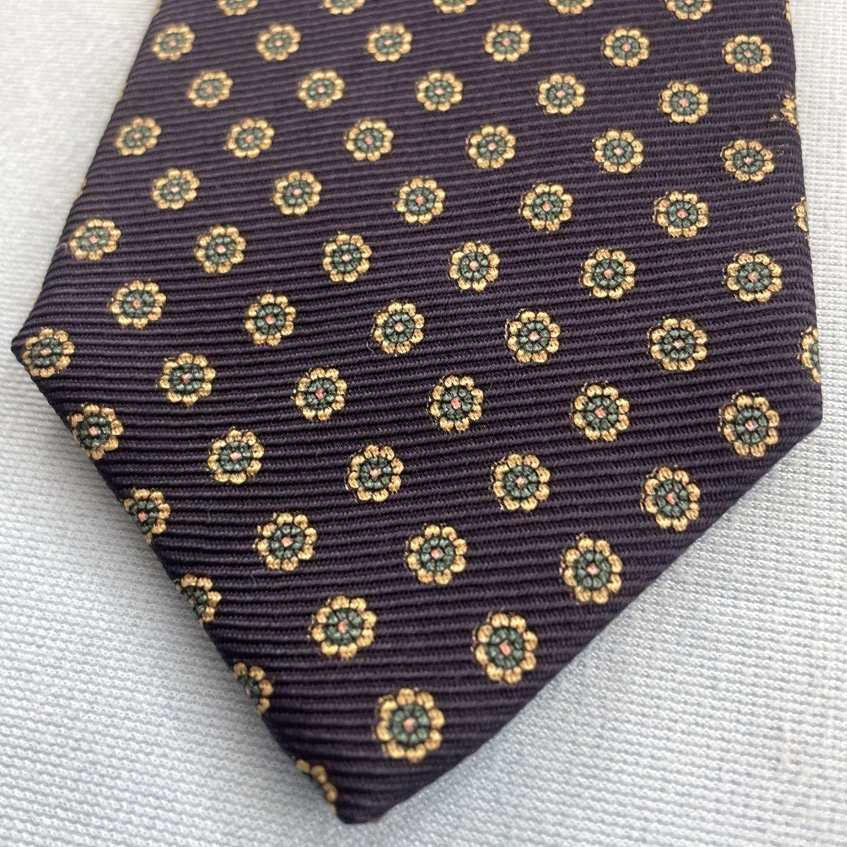 Vintage Jacob Roberts Silk Tie Italy Foulard Deco MicroDots Geometric Blue vtg 90s 3x59 Capsule Necktie Size ONE SIZE - 3 Thumbnail