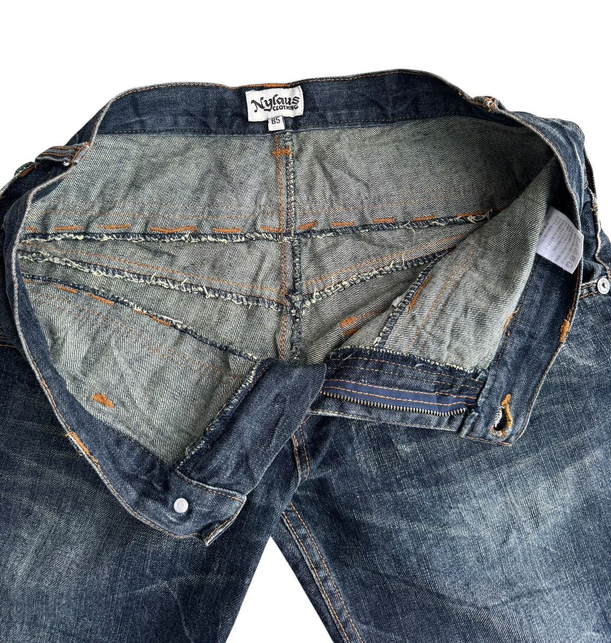 Japanese Brand 🔥Japanese Brand Nylaus Double Waist Distressed Jeans Size US 34 / EU 50 - 10 Thumbnail