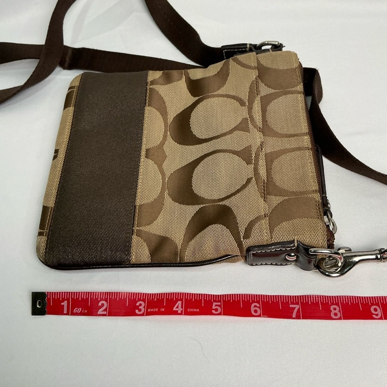 Coach Coach Signature Swingpack Crossbody Bag Brown Khaki Canvas Size ONE SIZE - 15 Thumbnail