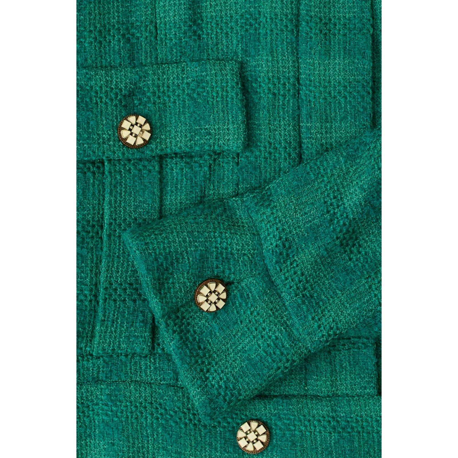 Chanel S/S 2006 Green Tweed Jacket Size XS / US 0-2 / IT 36-38 - 4 Thumbnail
