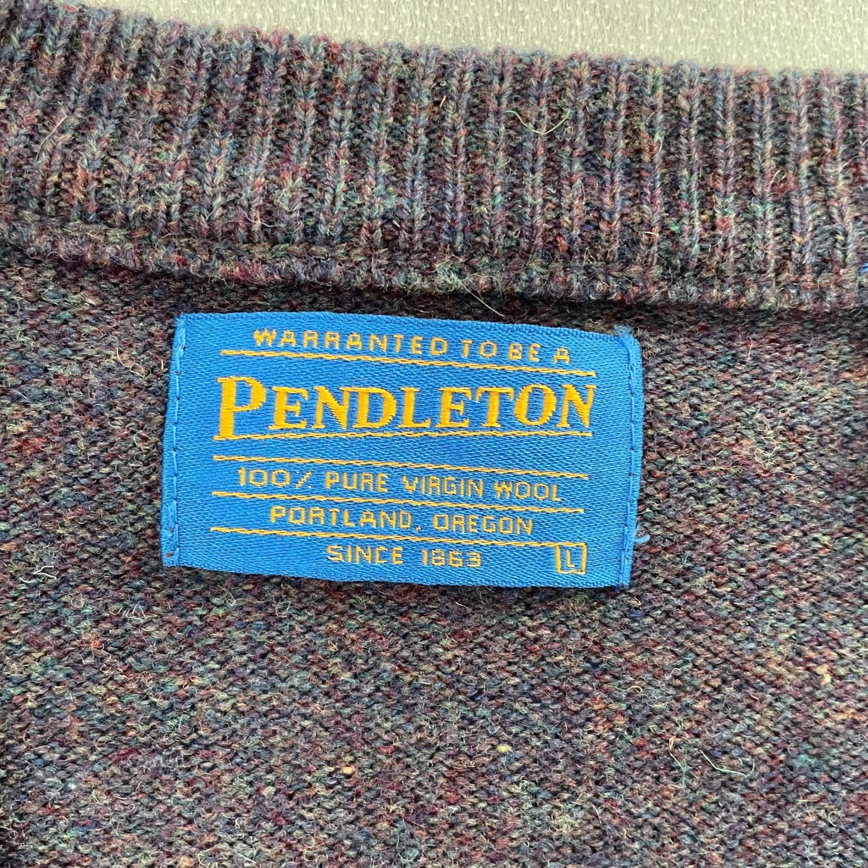 Pendleton VINTAGE Pendleton Sweater Adult Large Purple Lambswool Virgin Wool Pullover Mens Size US L / EU 52-54 / 3 - 5 Thumbnail