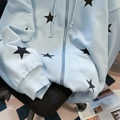 Other Hoodie Blue Star Hoodie Size L / US 10 / IT 46 - 3 Thumbnail