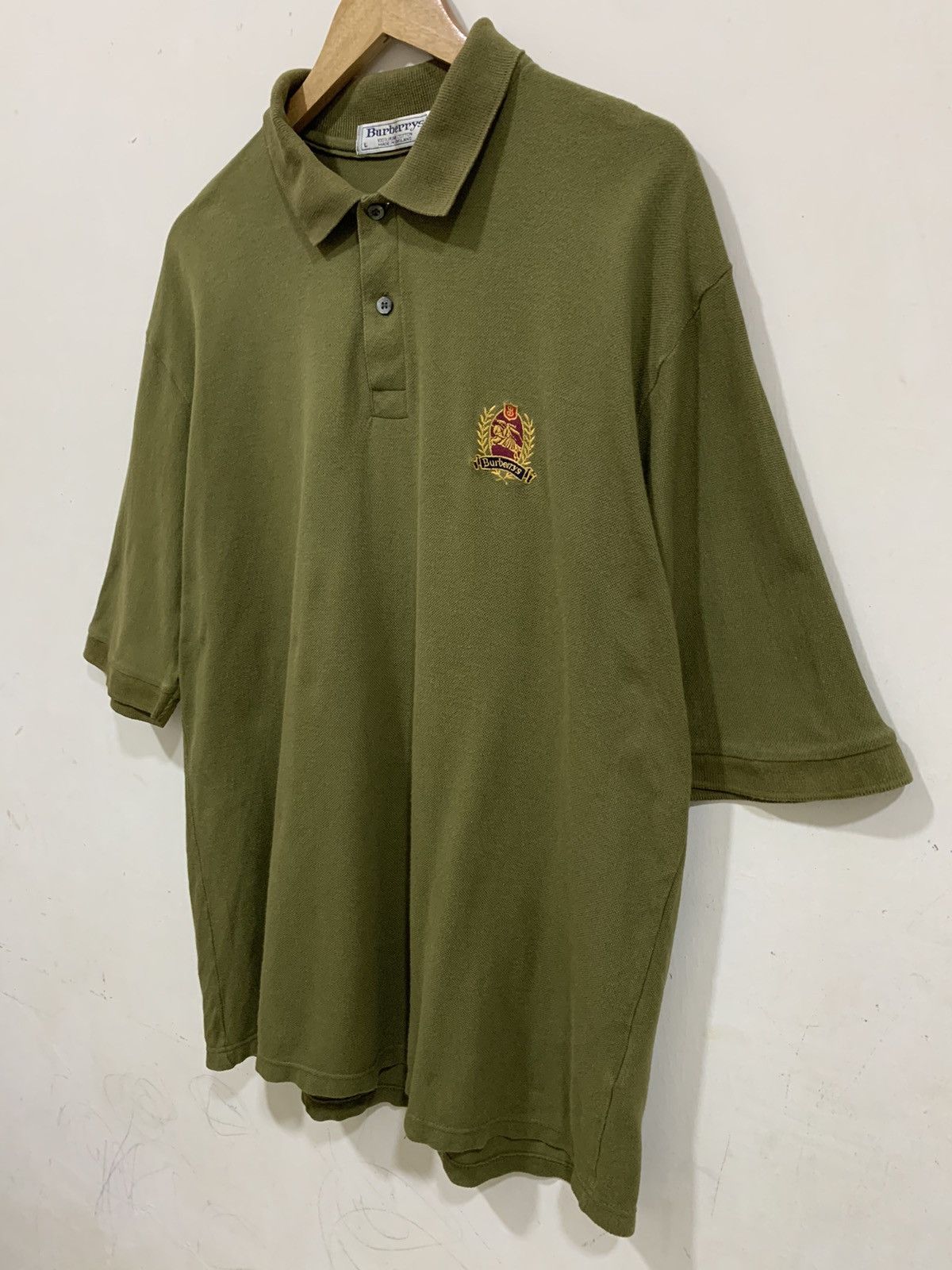 Burberry Vintage Burberrys Made In England Logo Polo Shirt Size US L / EU 52-54 / 3 - 5 Thumbnail