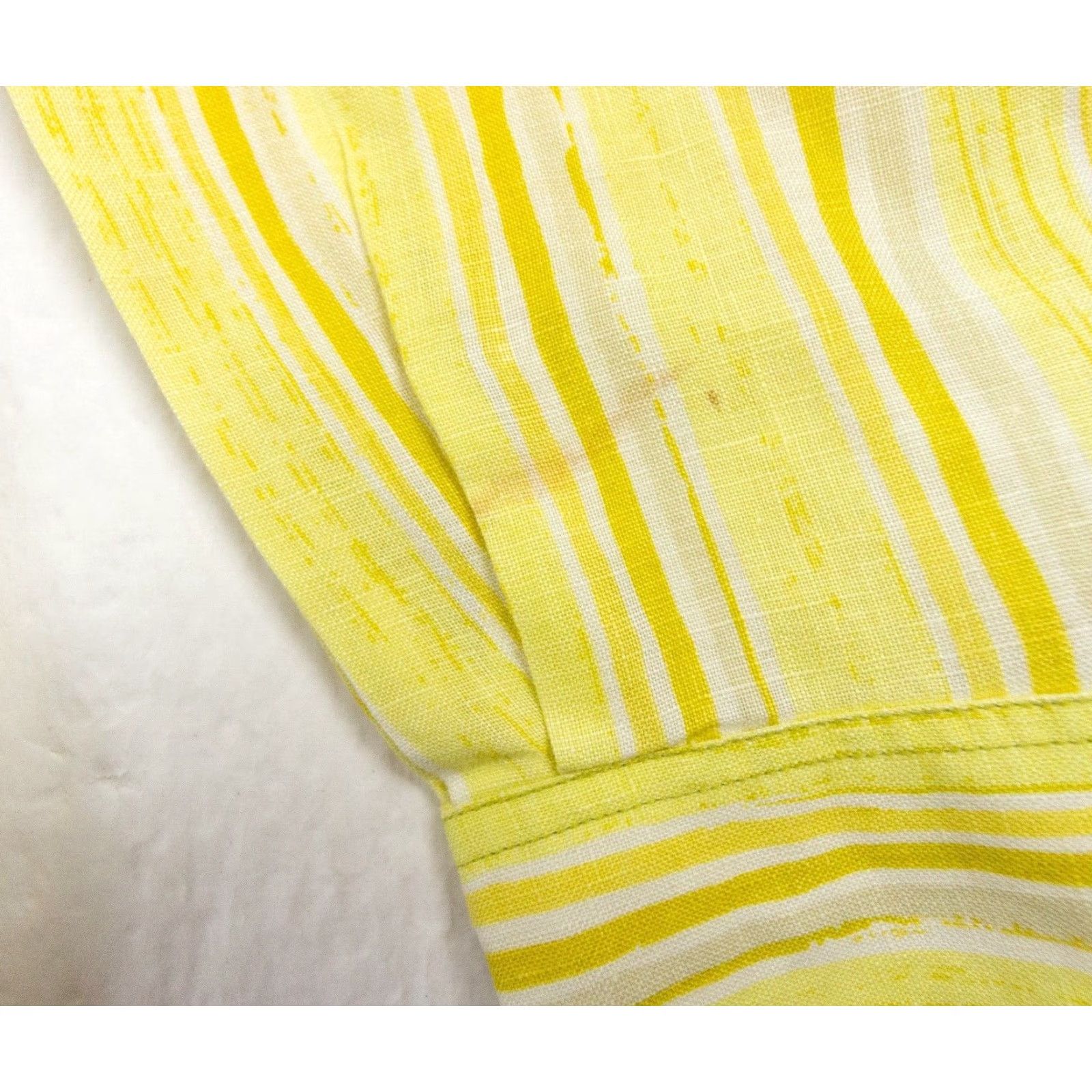 Tommy Bahama Tommy Bahama Mens Medium Yellow Striped Linen Button Up Long Sleeve Shirt Size US M / EU 48-50 / 2 - 6 Thumbnail
