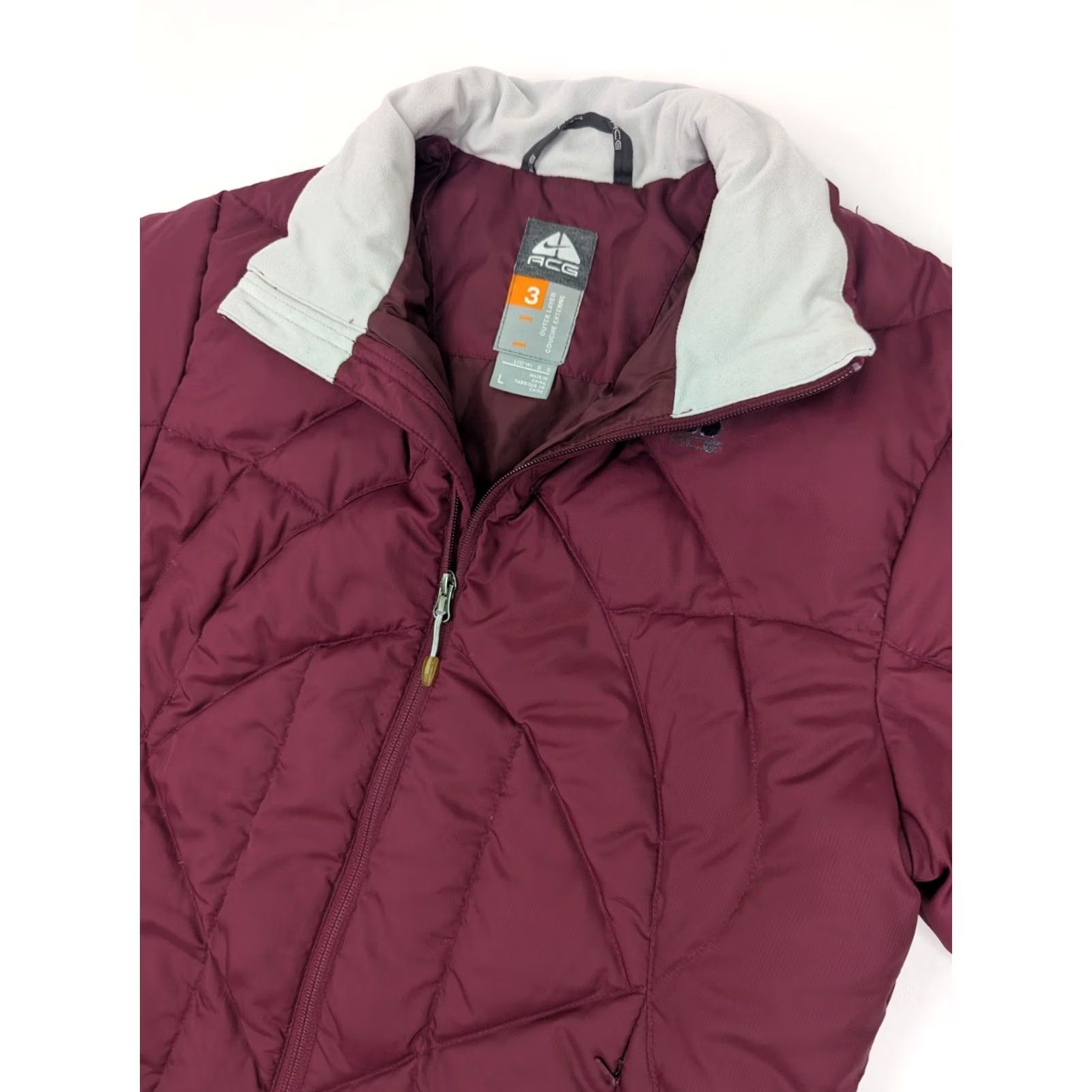 Nike Nike ACG Puffer Jacket Women L Wine Maroon Zip Outer Layer Size L / US 10 / IT 46 - 2 Thumbnail