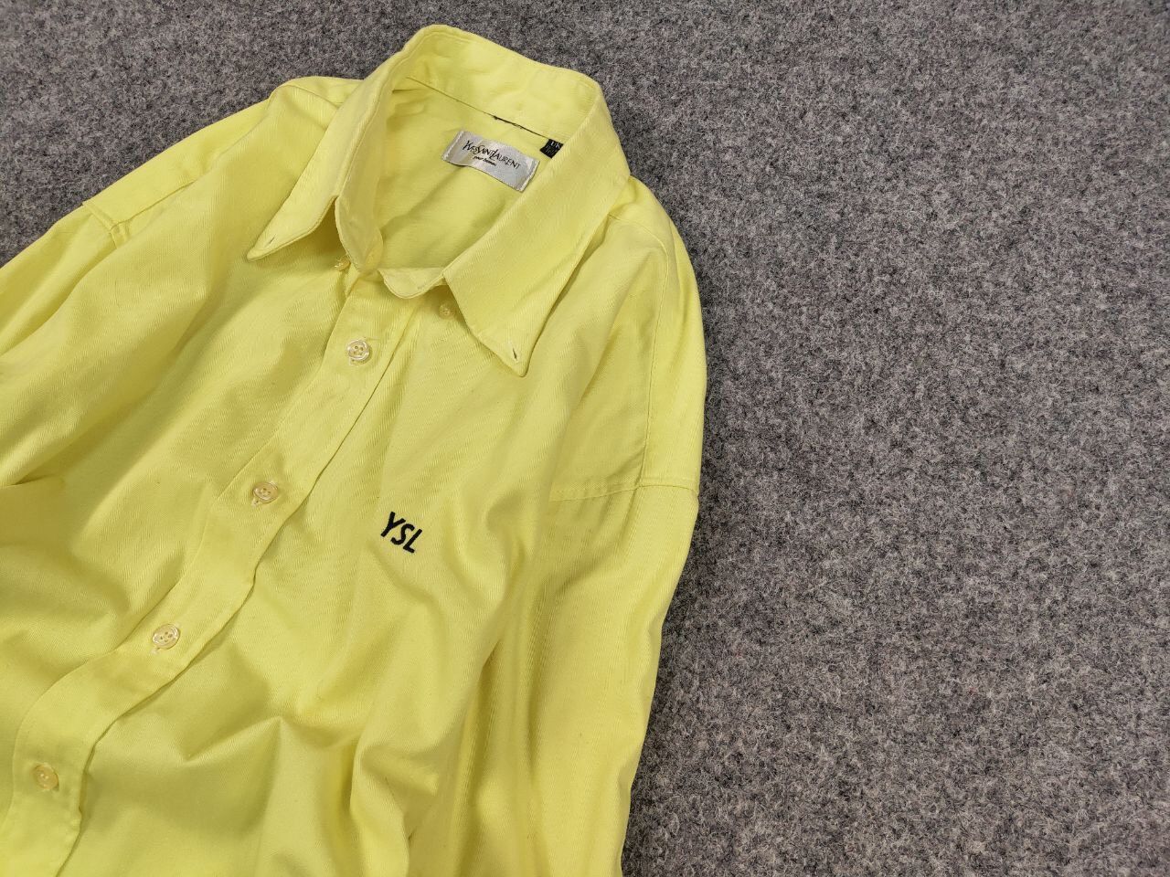 Yves Saint Laurent Rare Vintage Yves saint laurent Logo neon Buttons Shirt Size US XL / EU 56 / 4 - 4 Thumbnail