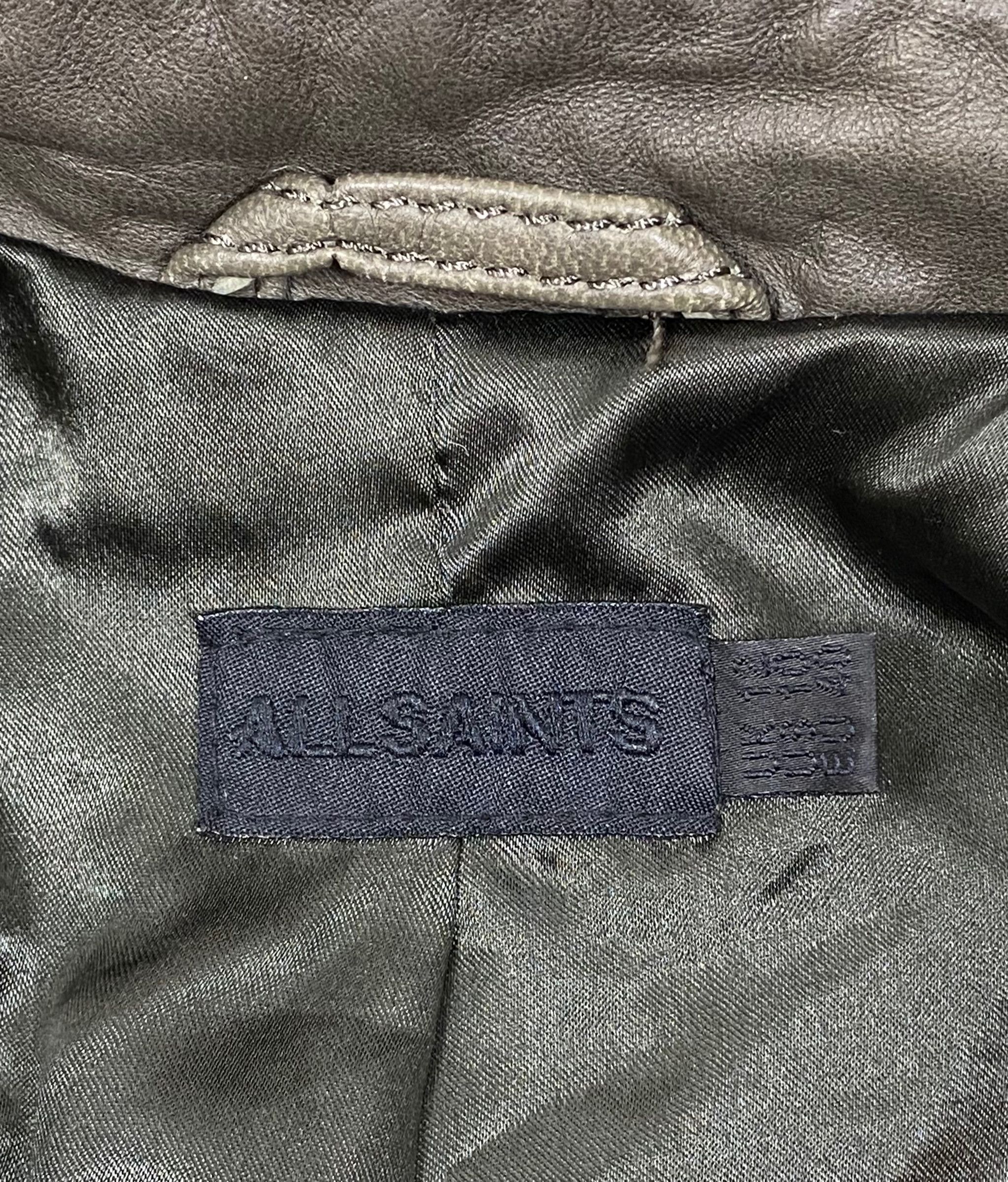 Allsaints all saints leather jacket short sleeve womens size us 10 Size L / US 10 / IT 46 - 13 Thumbnail