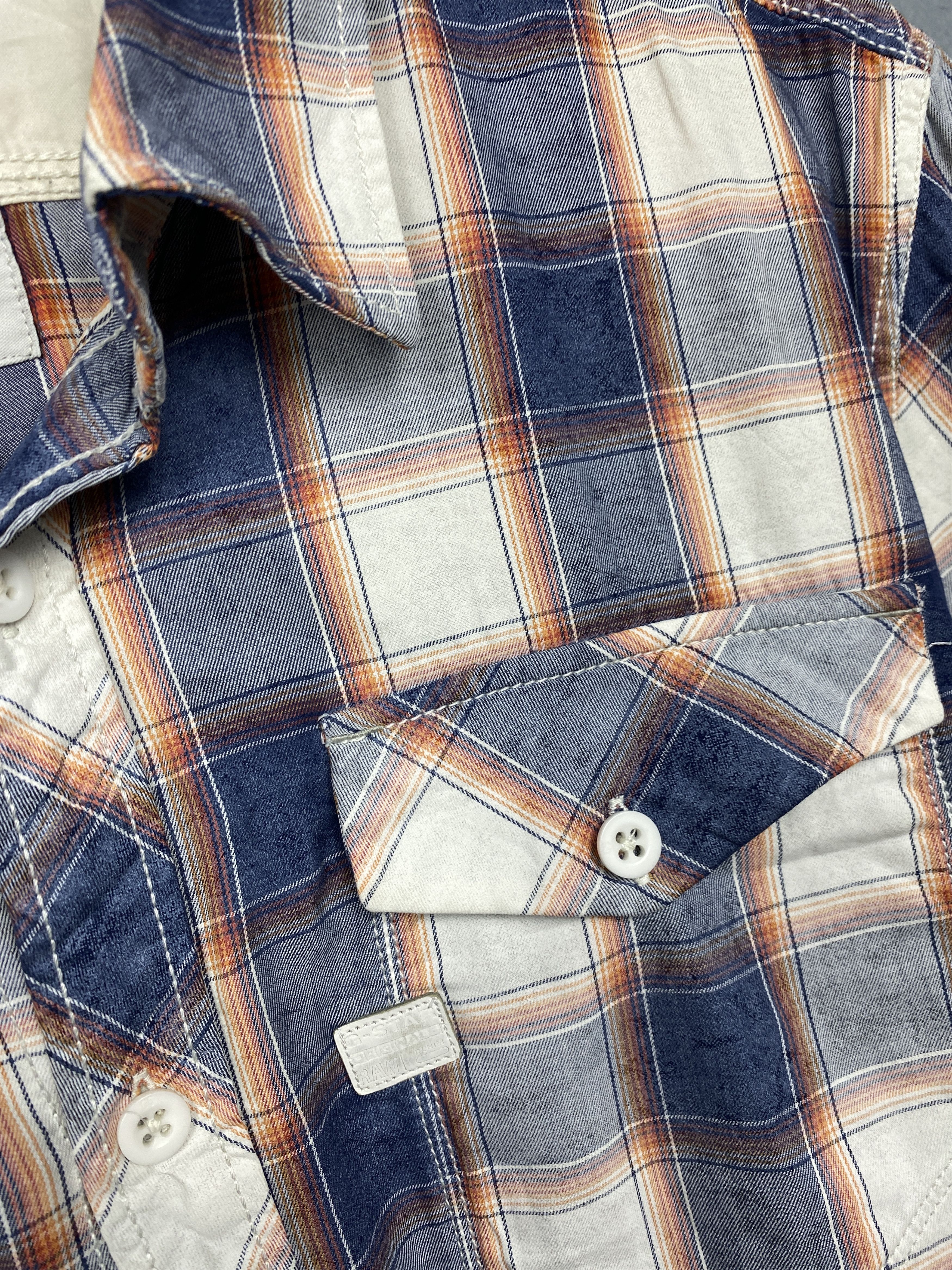 G-Star G Star Raw Vintage Mens Tacoma Short Sleeve Plaid Shirt Size US XL / EU 56 / 4 - 3 Thumbnail