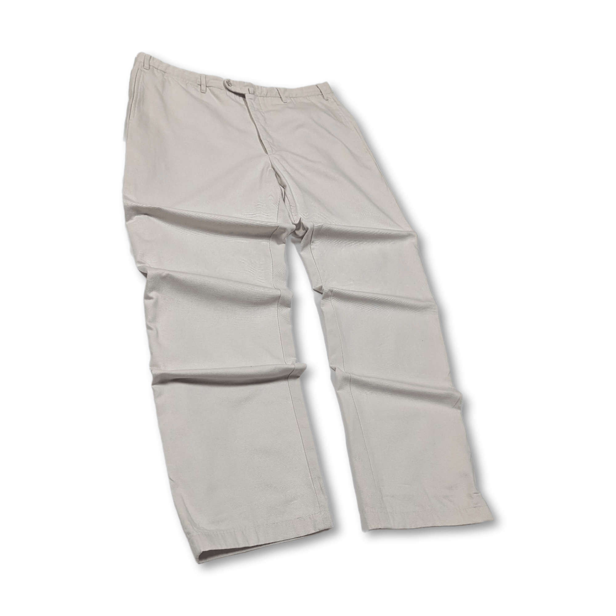 Image of Italian Designers Valentini White Cotton Trousers - Luxury Pants W36 L31 Pants, Men's