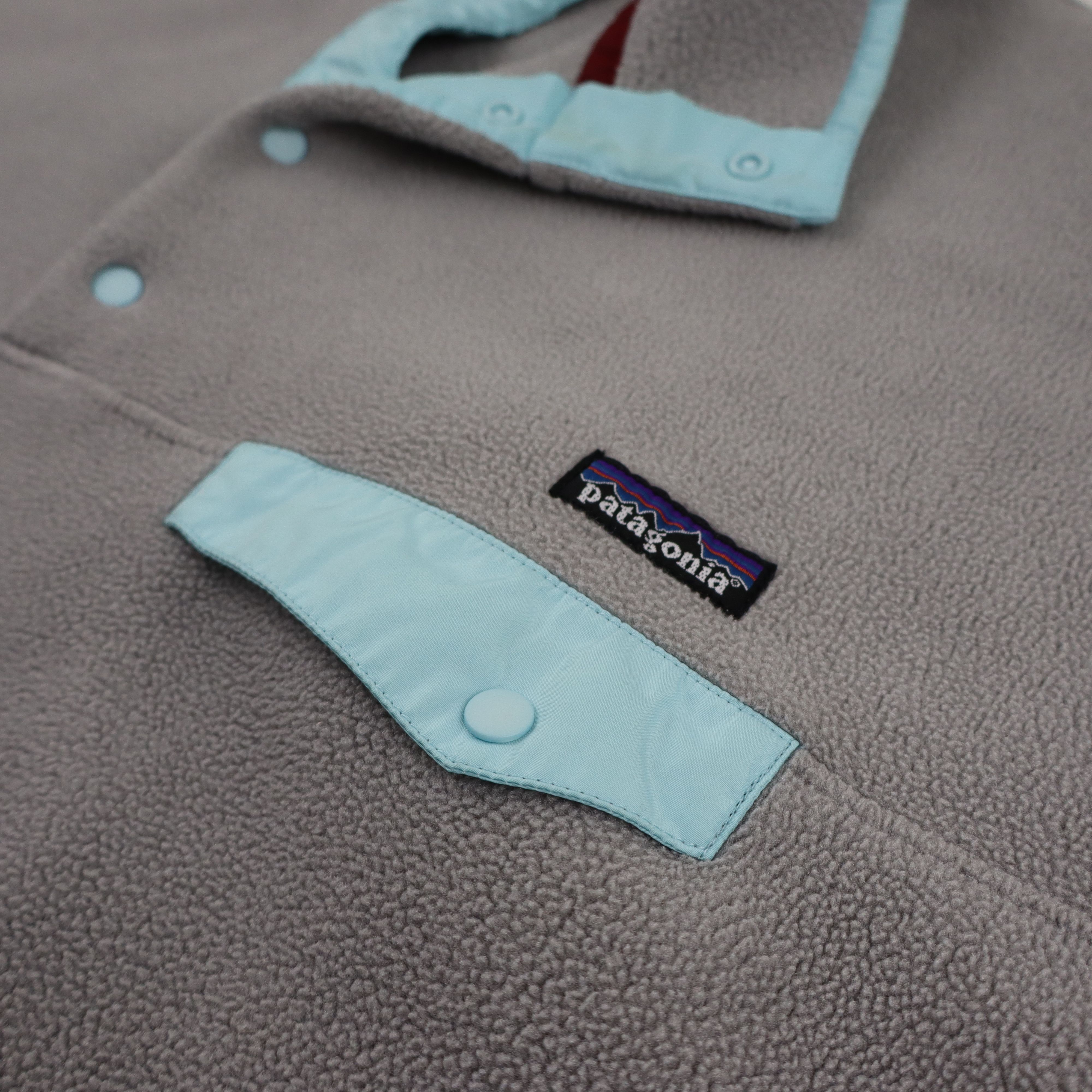 Patagonia × Vintage 90s Y2K Patagonia Pastel Light Gray Fleece Snap-T Pullover Size US L / EU 52-54 / 3 - 6 Thumbnail