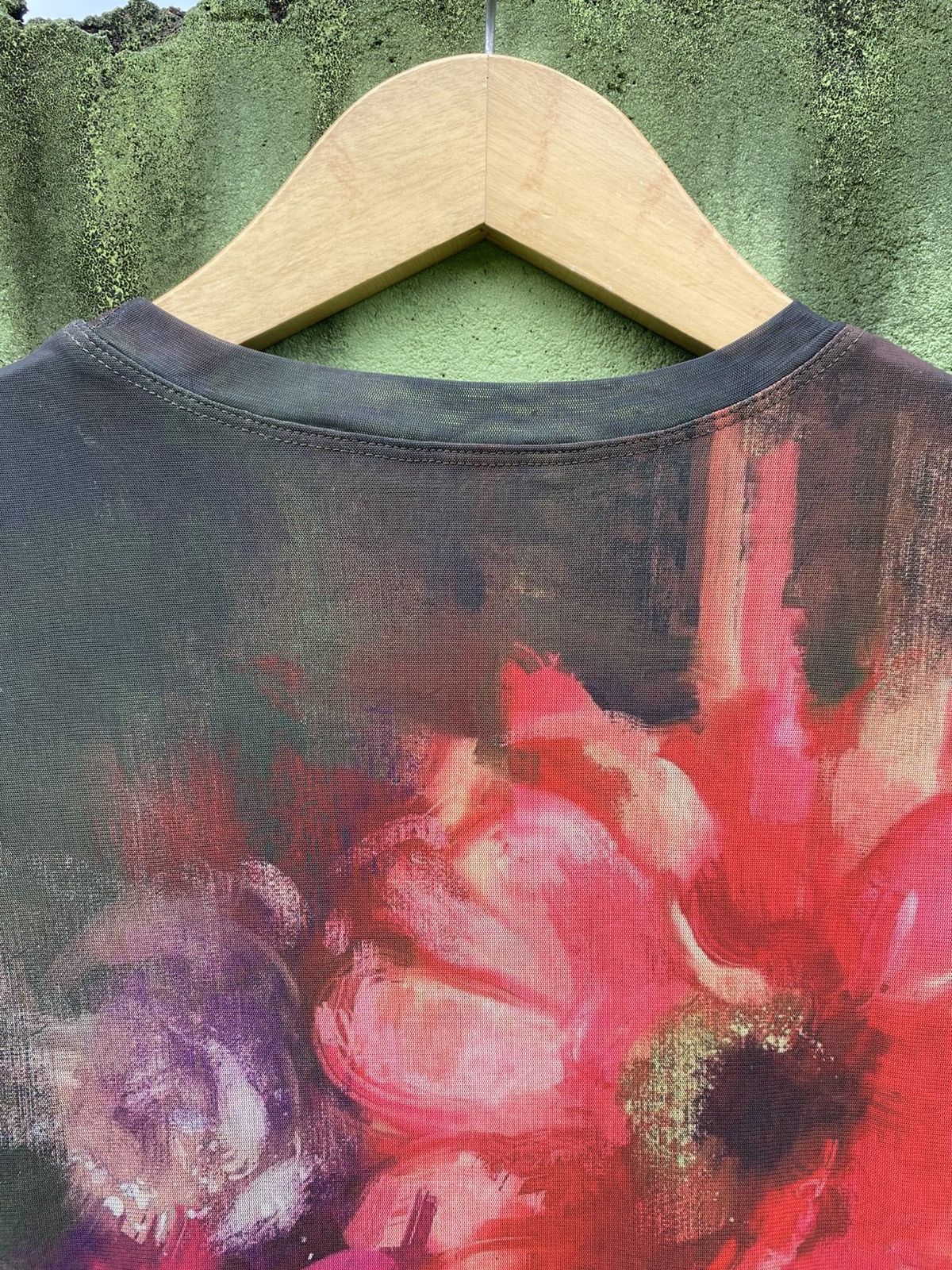Japanese Brand H&D Artistic Floral Painting Dark Tone Tee Grunge Aesthetic Size L / US 10 / IT 46 - 8 Thumbnail