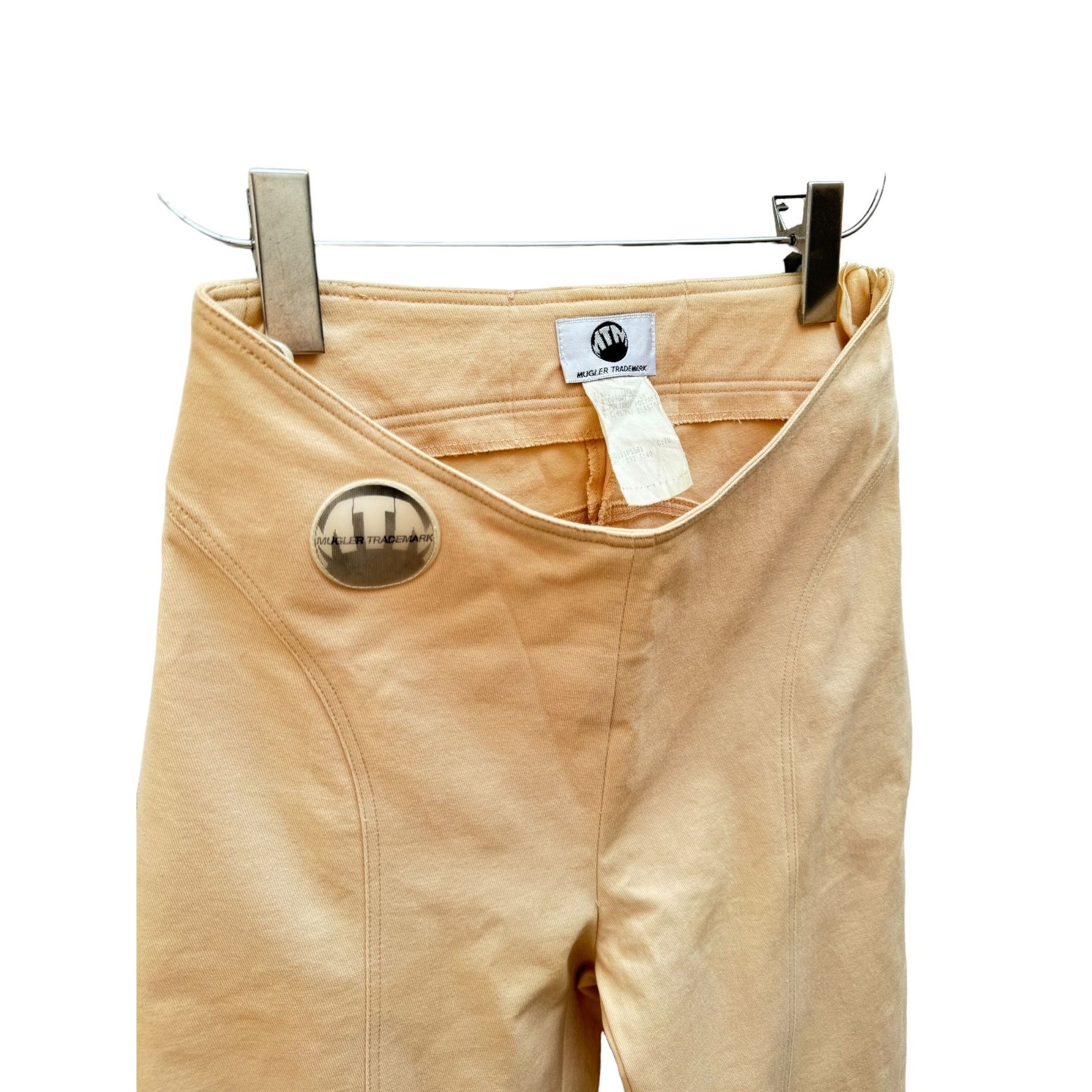 Thierry Mugler Vintage Beige Pants Size 24" / US 00 / IT 34 - 2 Thumbnail