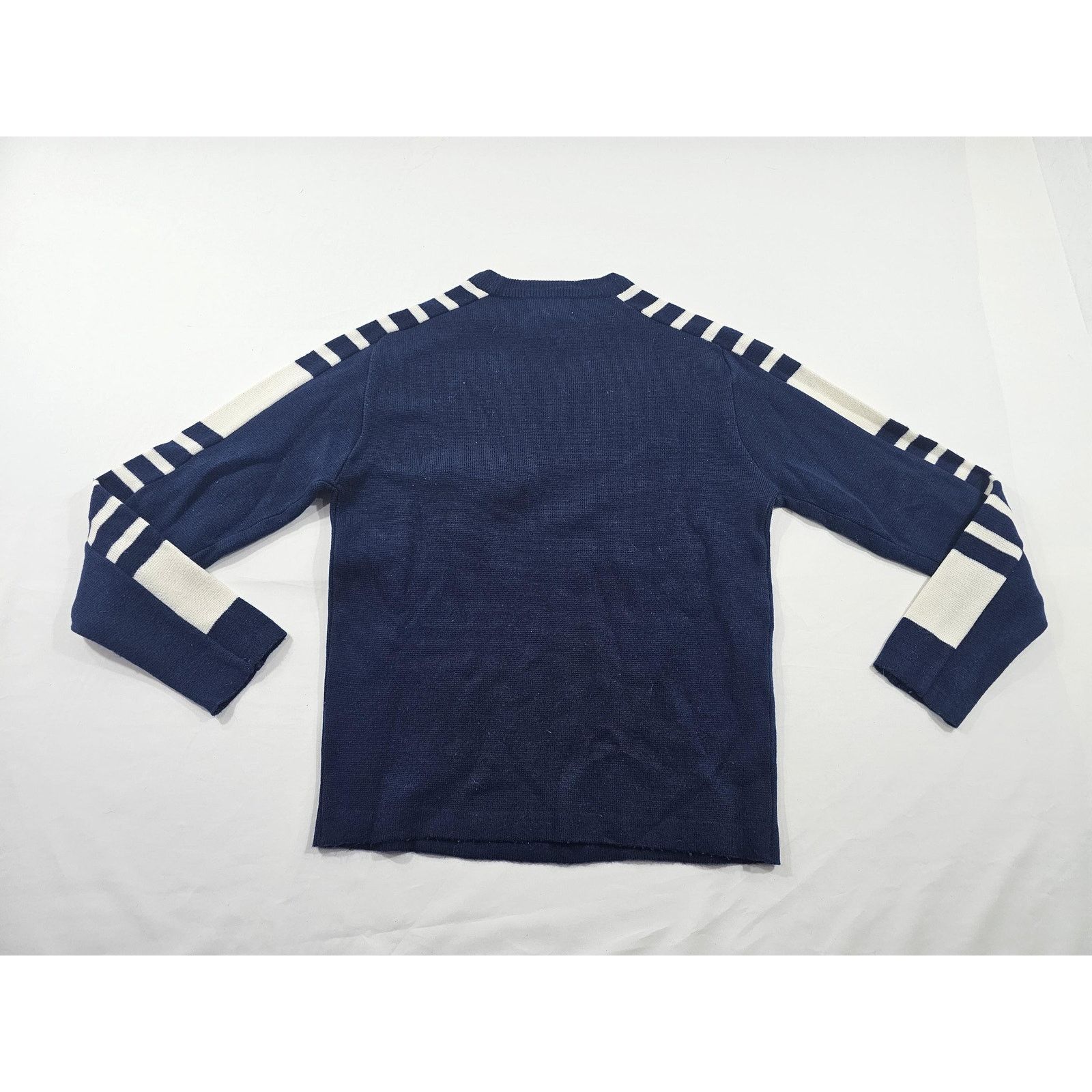 Other Joshua Striped Sleeve Pullover Sweater Blue Acrylic, M 1980s Size US M / EU 48-50 / 2 - 2 Thumbnail