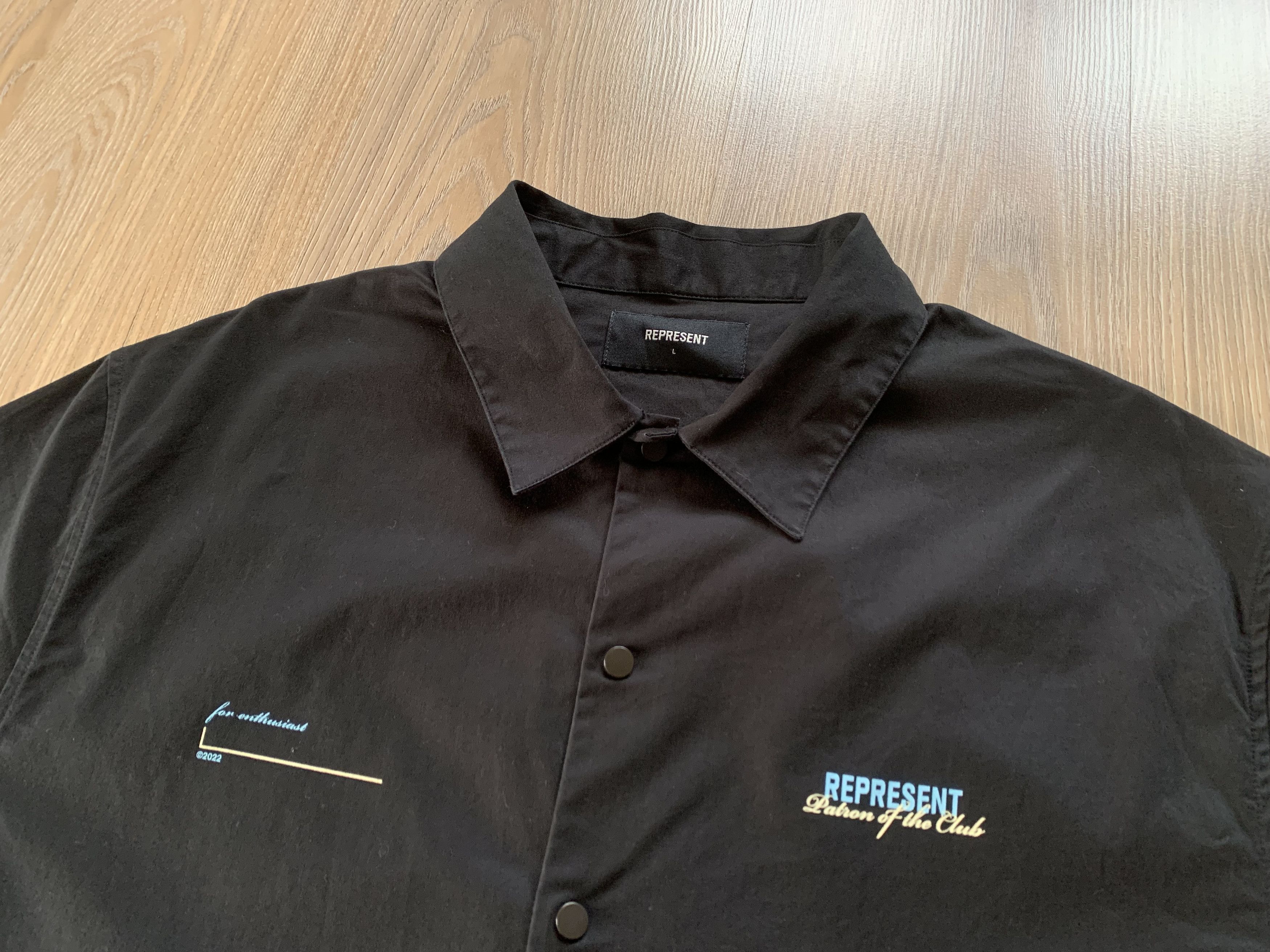 Represent Clo. Represent Patron Of The Club Black Cotton Button Up Shirt Size US L / EU 52-54 / 3 - 5 Thumbnail
