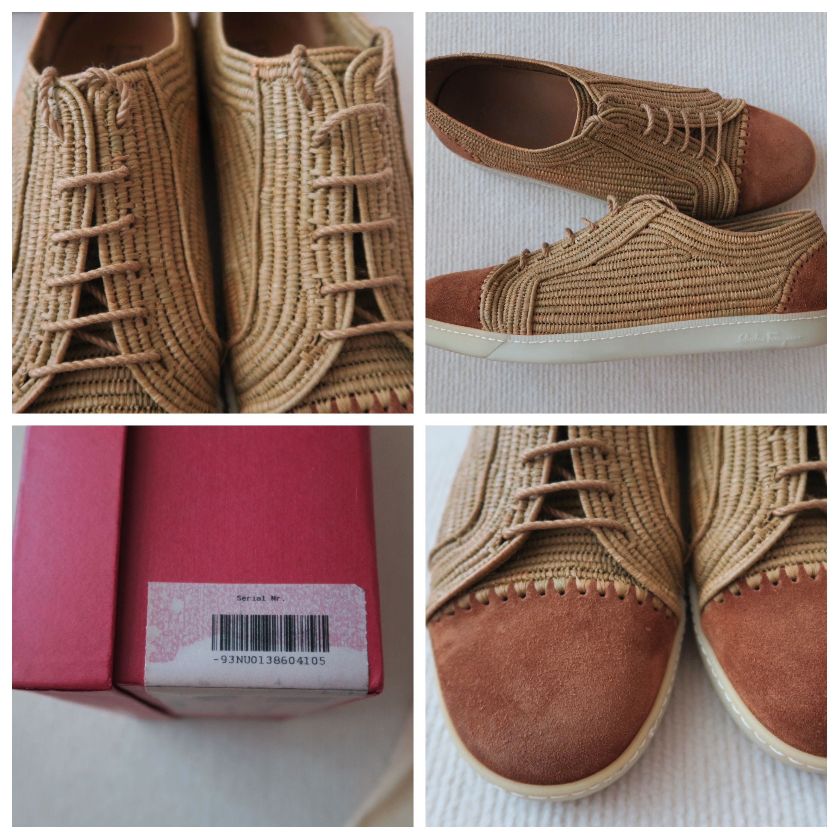 Salvatore Ferragamo Salvatore Ferragamo Straw & Suede Sneakers Size US 11.5 / EU 44-45 - 10 Thumbnail