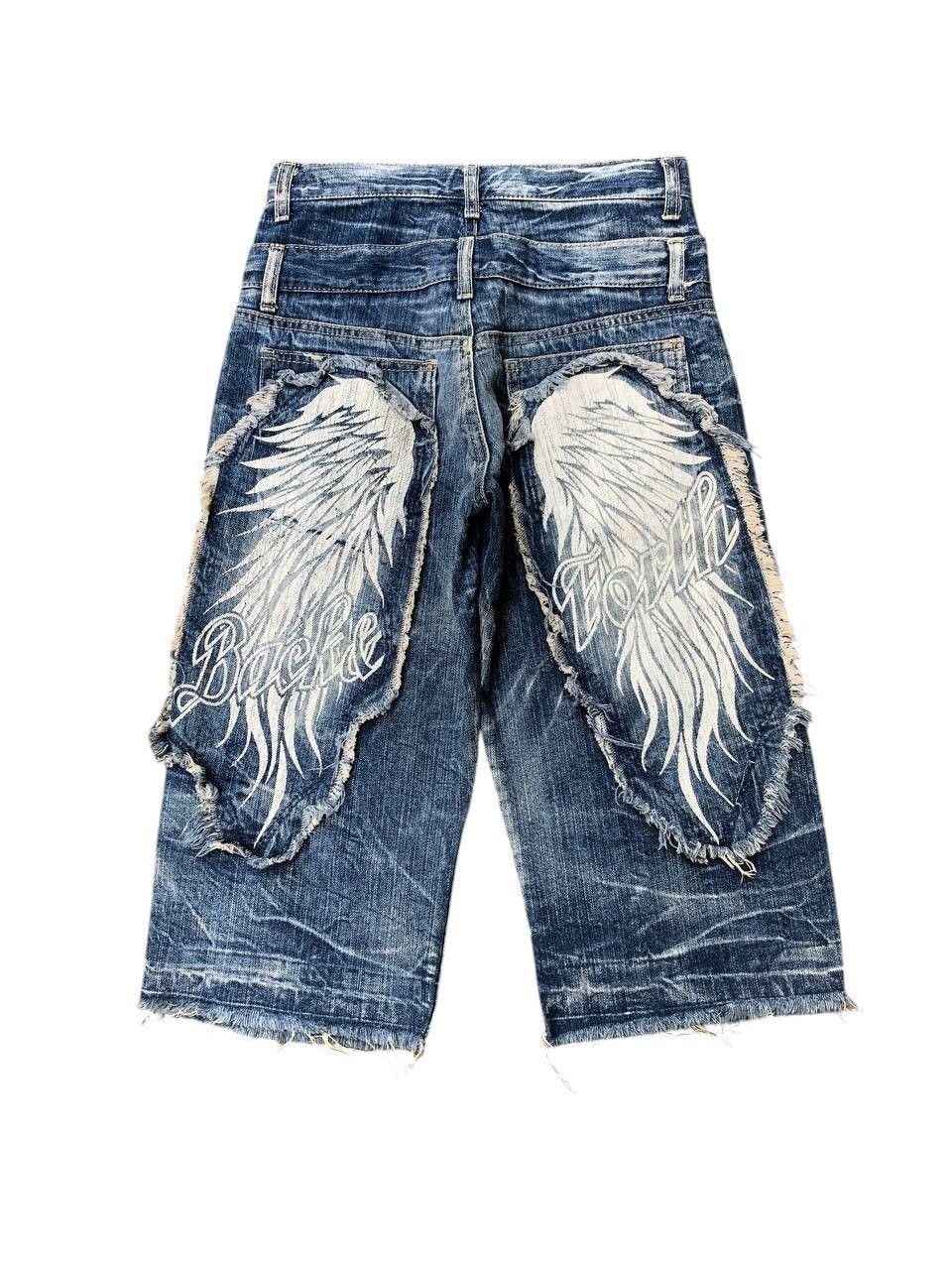 Japanese Brand Y2k Back&Forth Double Waist Wing Short Jeans Size US 28 / EU 44 - 1 Thumbnail