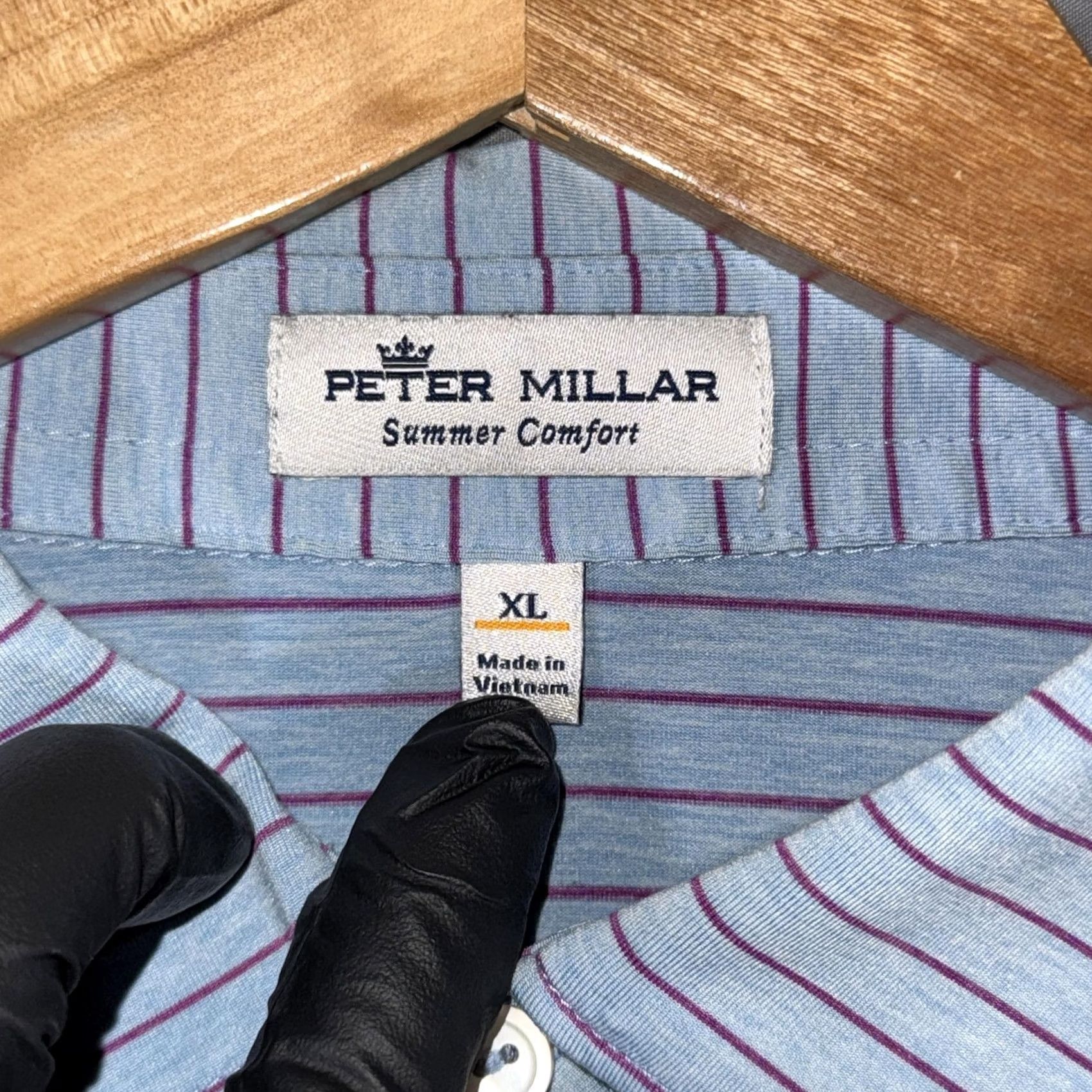 Peter Millar Peter Millar Summer Comfort Shirt Mens XL Light Blue Stripe Golf Stretch Polo Size US XL / EU 56 / 4 - 3 Thumbnail