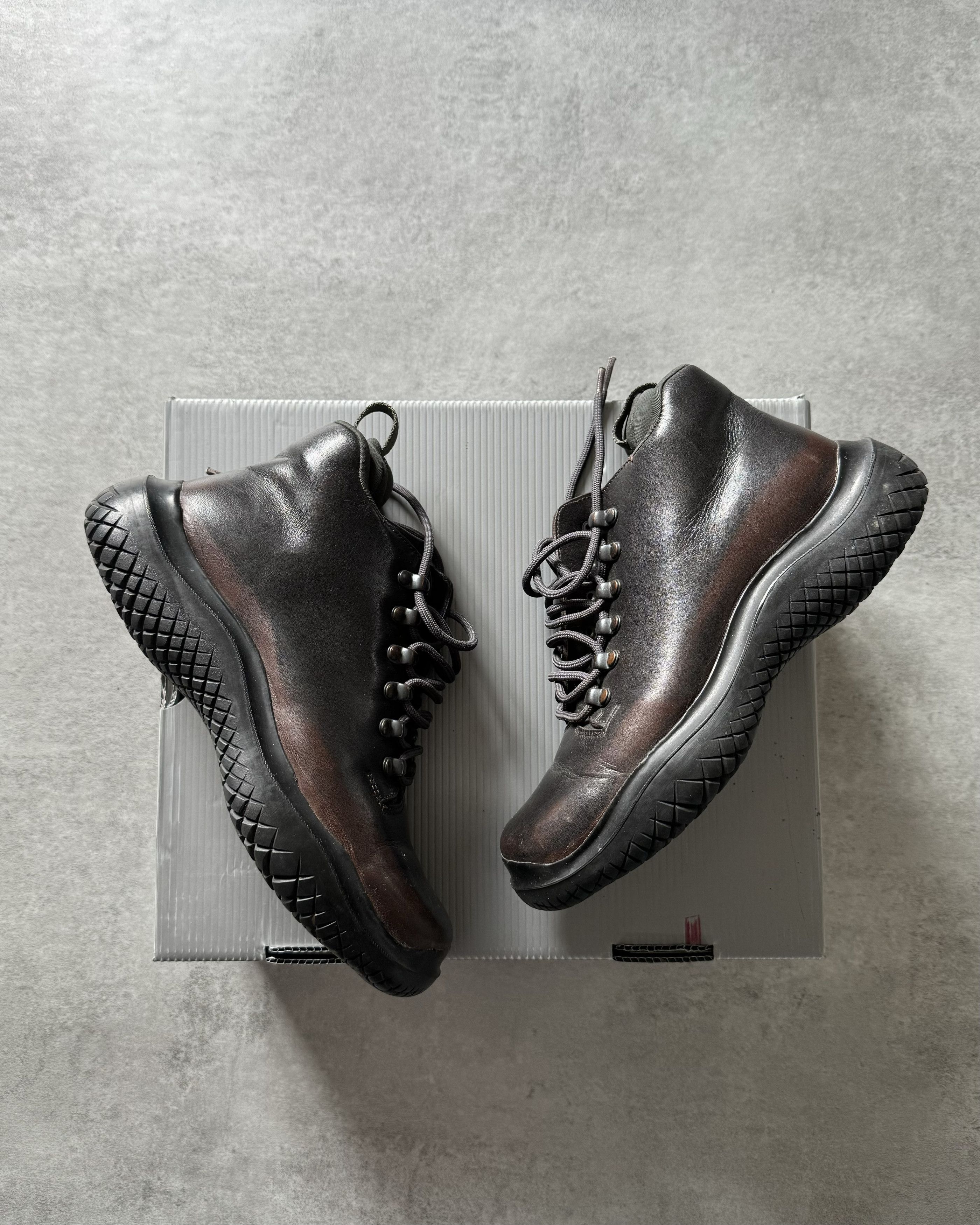 image of Archival Clothing x Prada Fw1999 Prada Premium Leather Boots in Brown, Women's (Size 6.5)