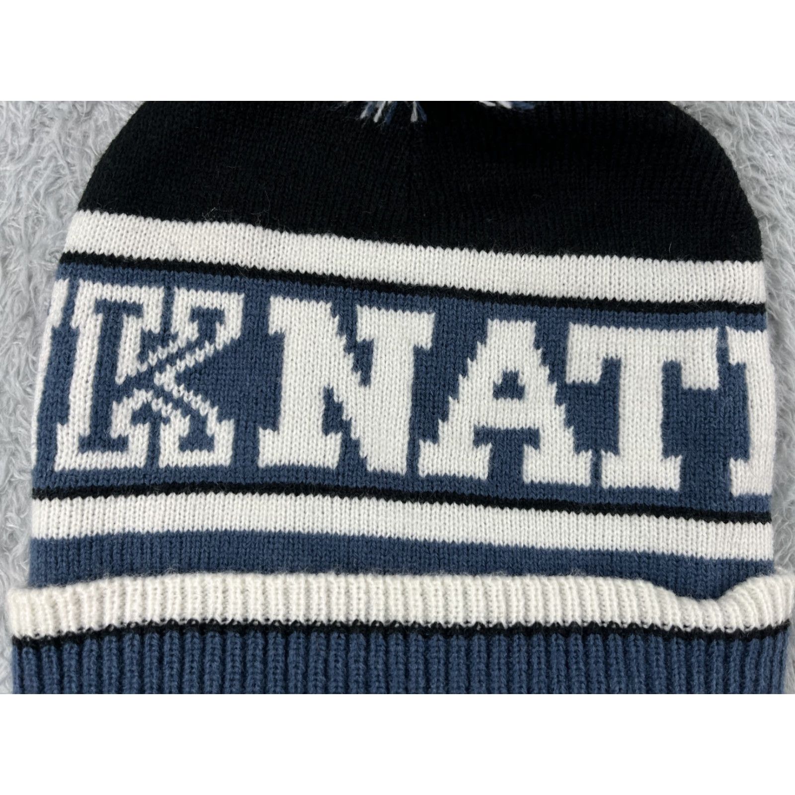 Victoria's Secret Victoria's Secret Beanie Toque Adult One Size Blue White Acrylic PINKNATION Pom Size ONE SIZE - 2 Thumbnail