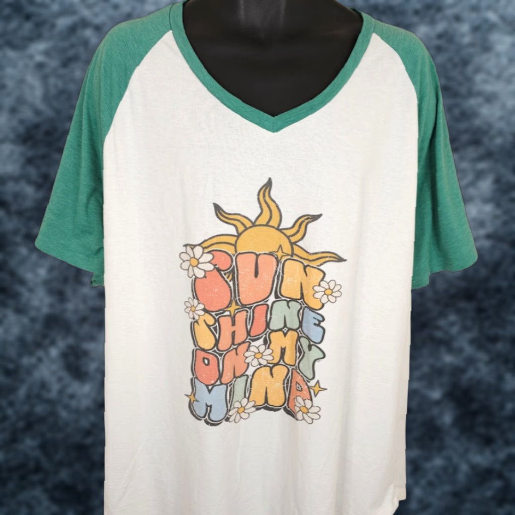 Vintage **Sunshine On My Mind Hippie Flowers Raglan Baseball T-Shirt Mens 2XL** User: Sunshine On My Mind Hippie Flowers Raglan Baseball T-Shirt Mens 2XL Size US XXL / EU 58 / 5 - 1 Thumbnail