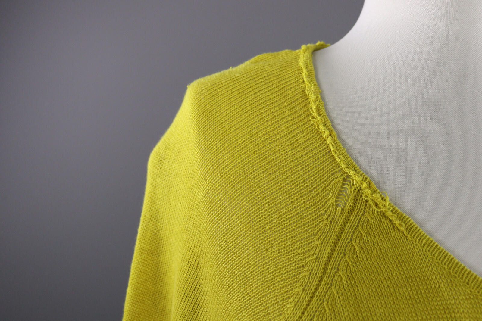Designer Ladies Gudrun Sjöden Yellow Linen Cardigan Sweater Size L Size L / US 10 / IT 46 - 4 Thumbnail