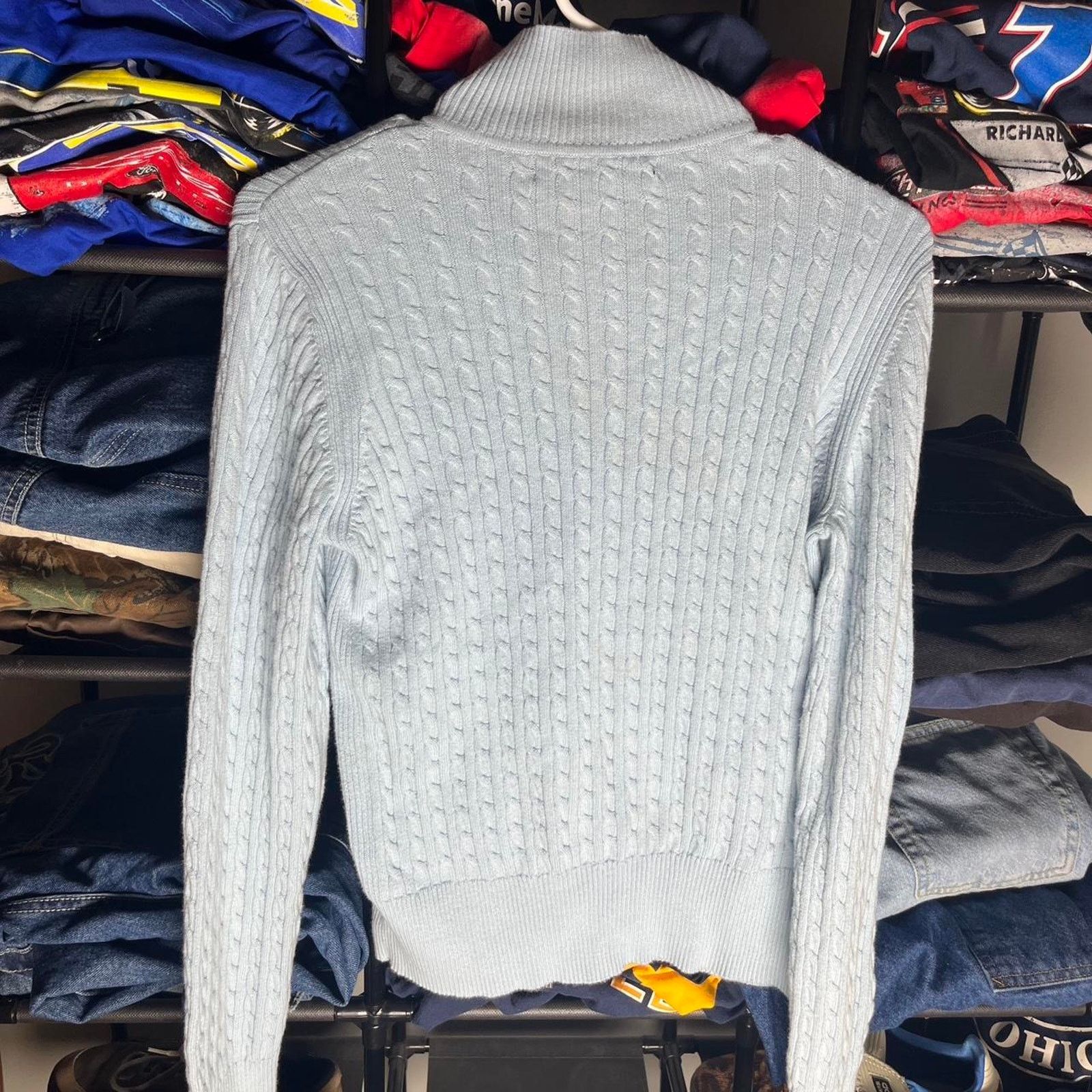 Tommy Hilfiger Light blue tommy hilfiger zipup sweater Size M / US 6-8 / IT 42-44 - 3 Thumbnail
